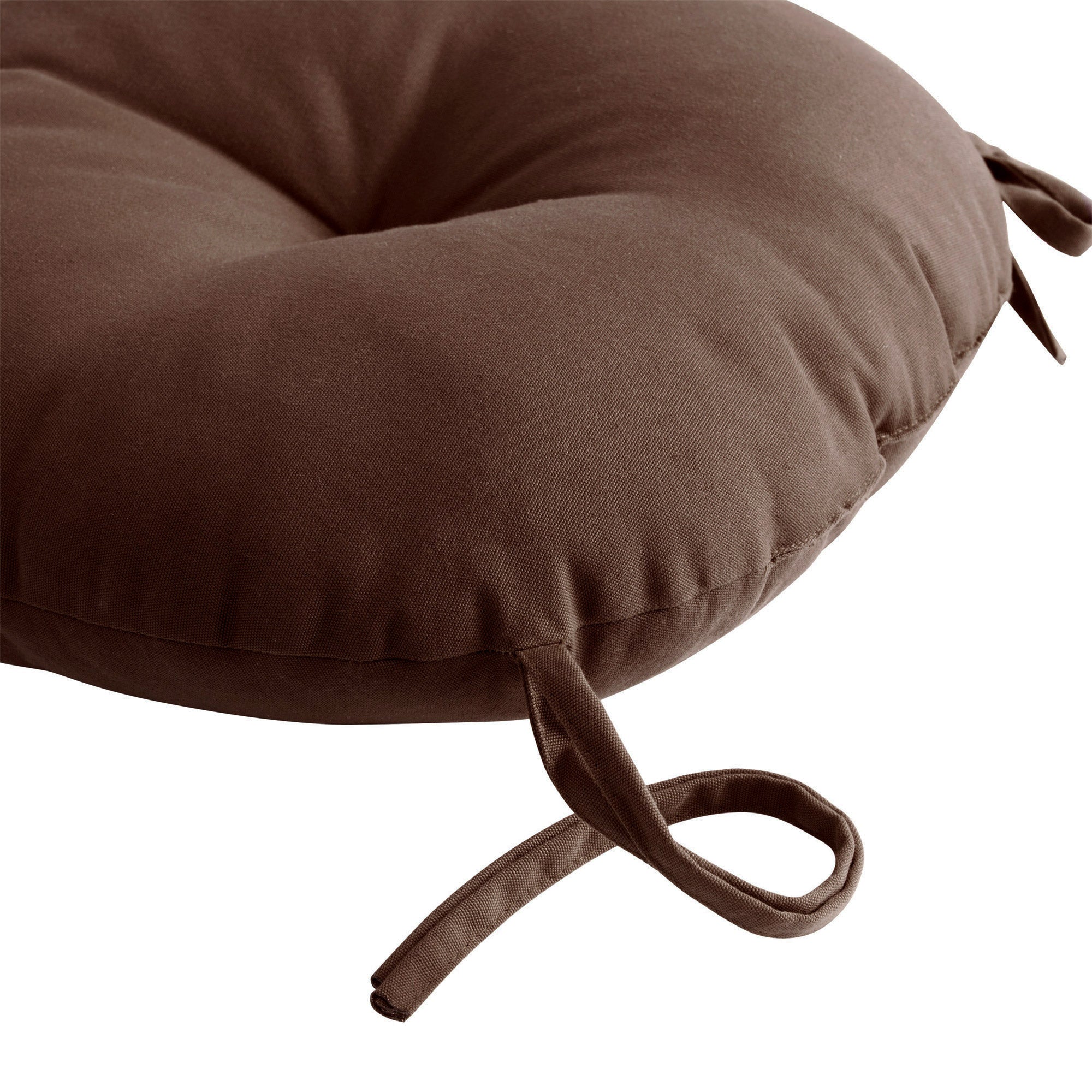 Bistro 15" Round Patio Chair Tufted Cushion With Ties
