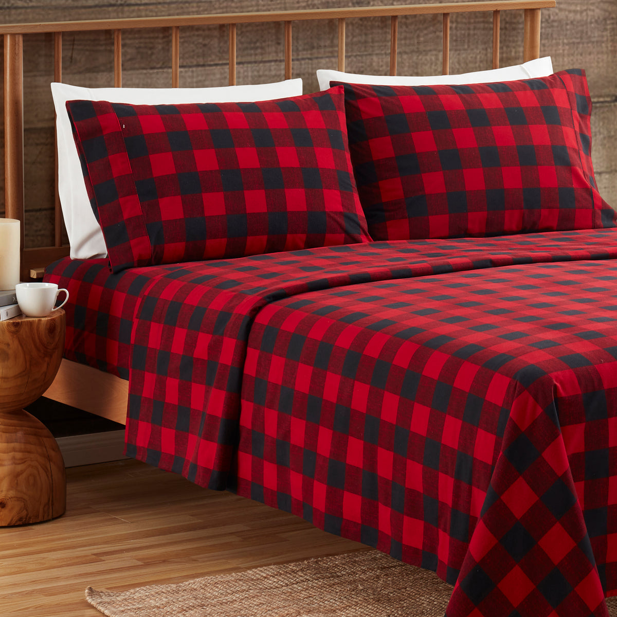 Buffalo Check Flannel 4-Piece Sheet Set