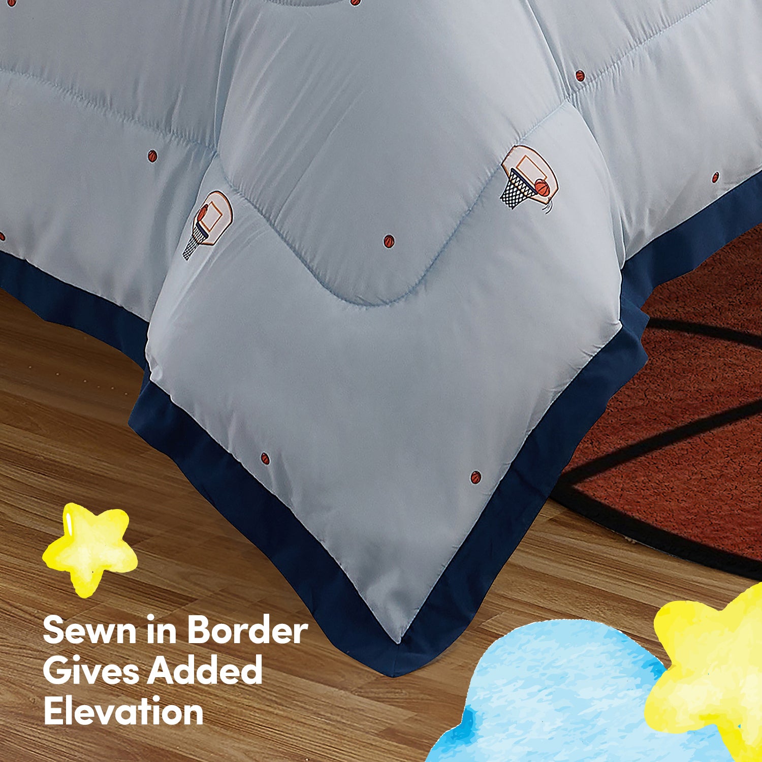 Kids Basketball Printed Bed in a Bag Comforter & Sheet Set