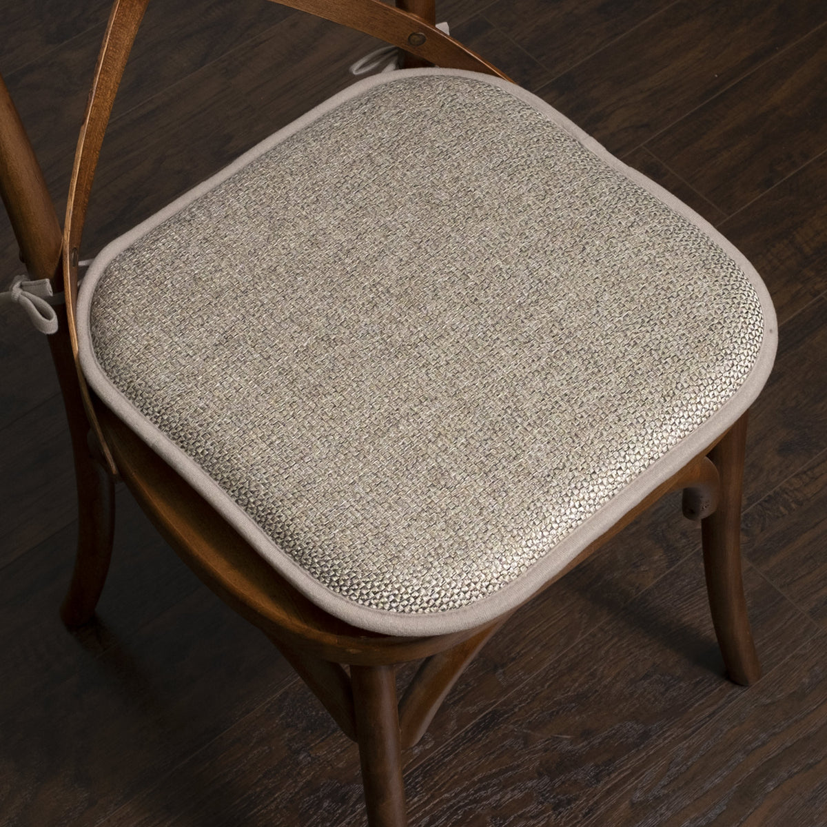 Cameron Memory Foam No Slip Back 16" x 16" Chair Pad Cushion with ties