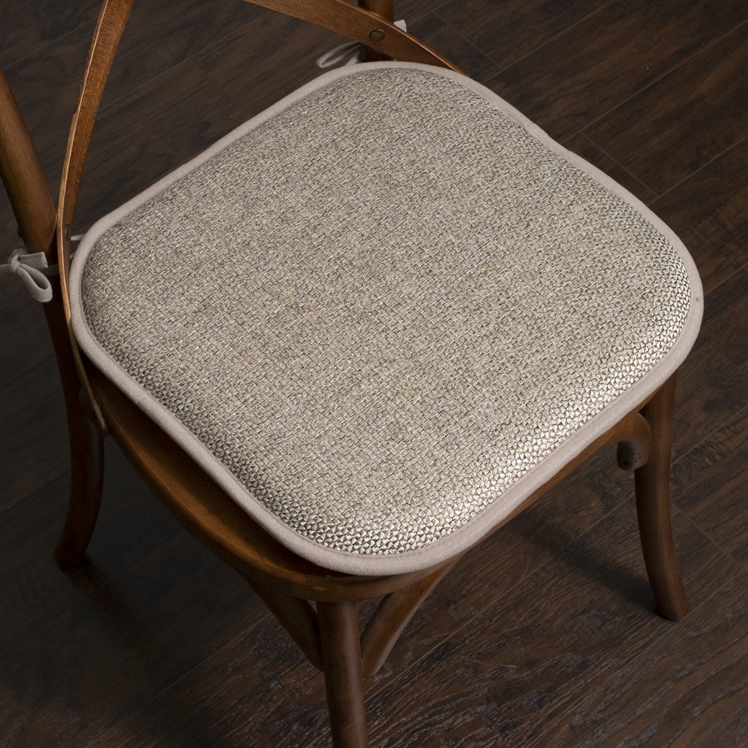 Cameron Memory Foam No Slip Back 16" x 16" Chair Pad Cushion with ties
