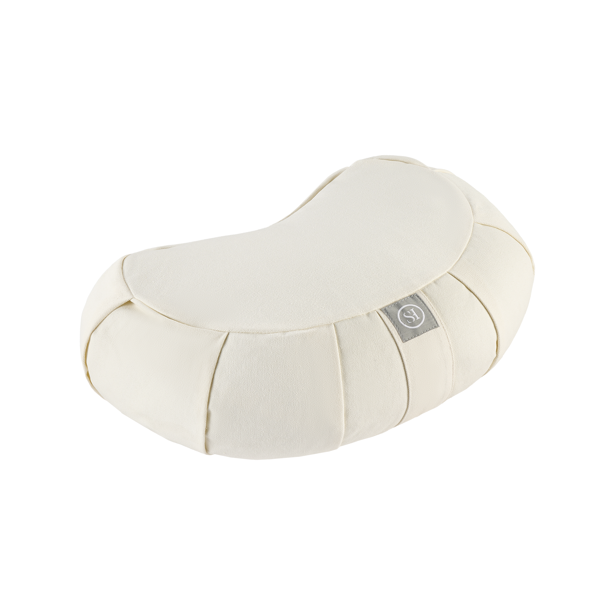 Crescent Zafu Meditation Cushion, 17" Yoga Pillow with removable cotton cover