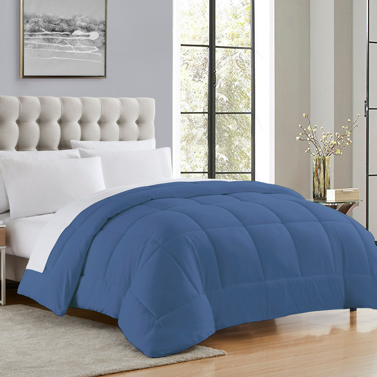 All Season Solid Reversible Down Alternative Comforter