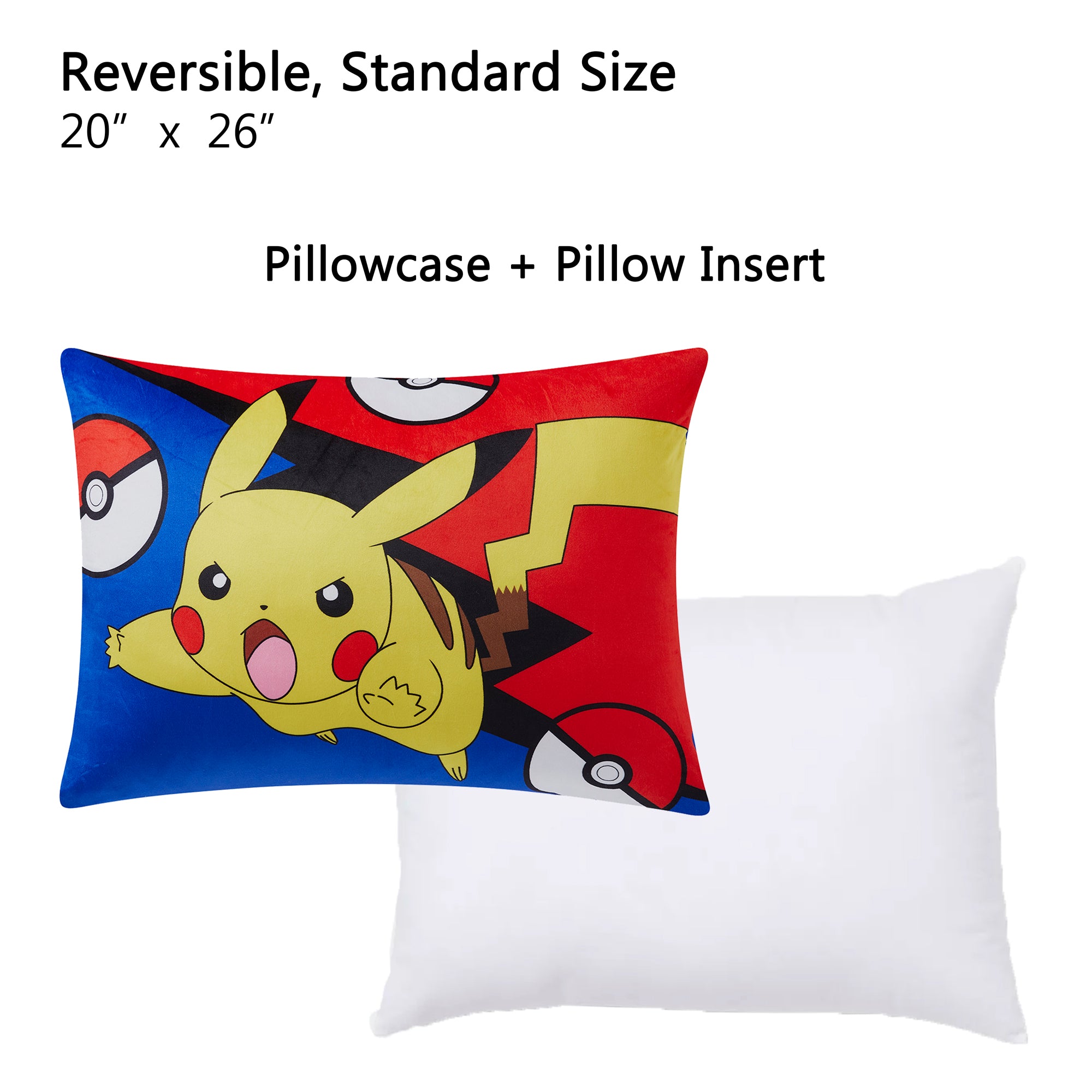 Pikachu Kids Reversible Pillow with Removable Shell