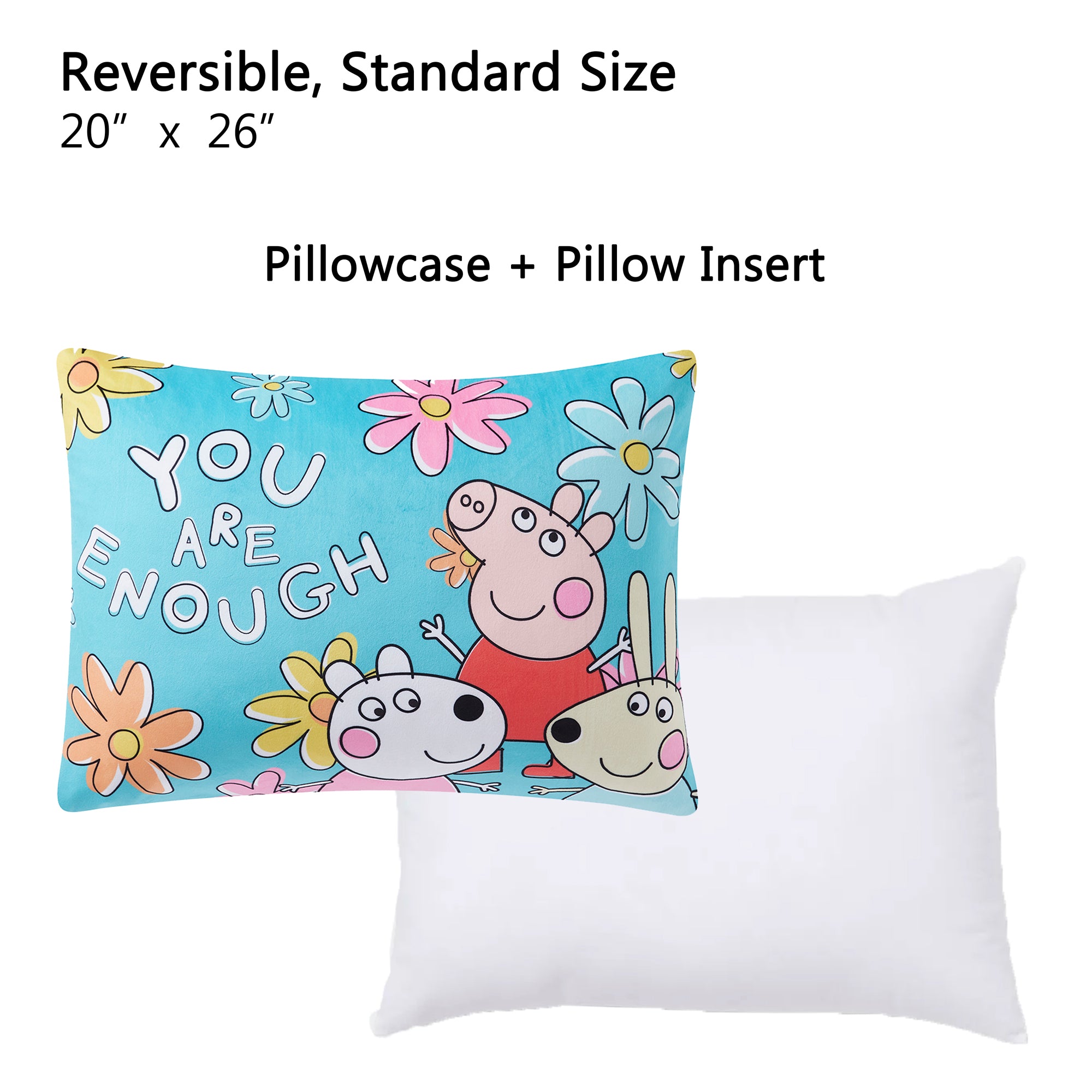 Peppa Pig Kids Reversible Pillow with Removable Shell