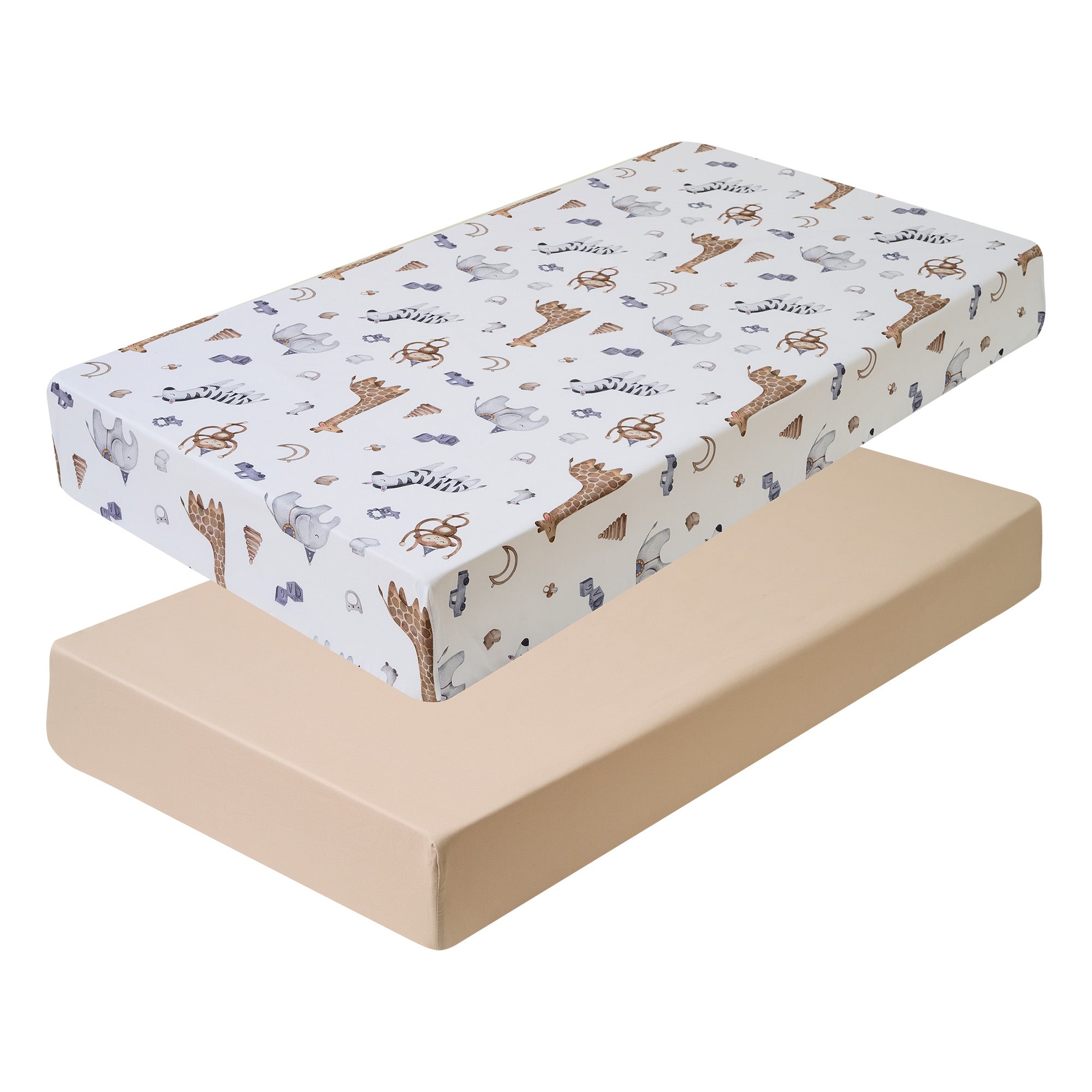 2-Pack Fitted Universal Crib Sheets, 100% Ultra Soft Microfiber