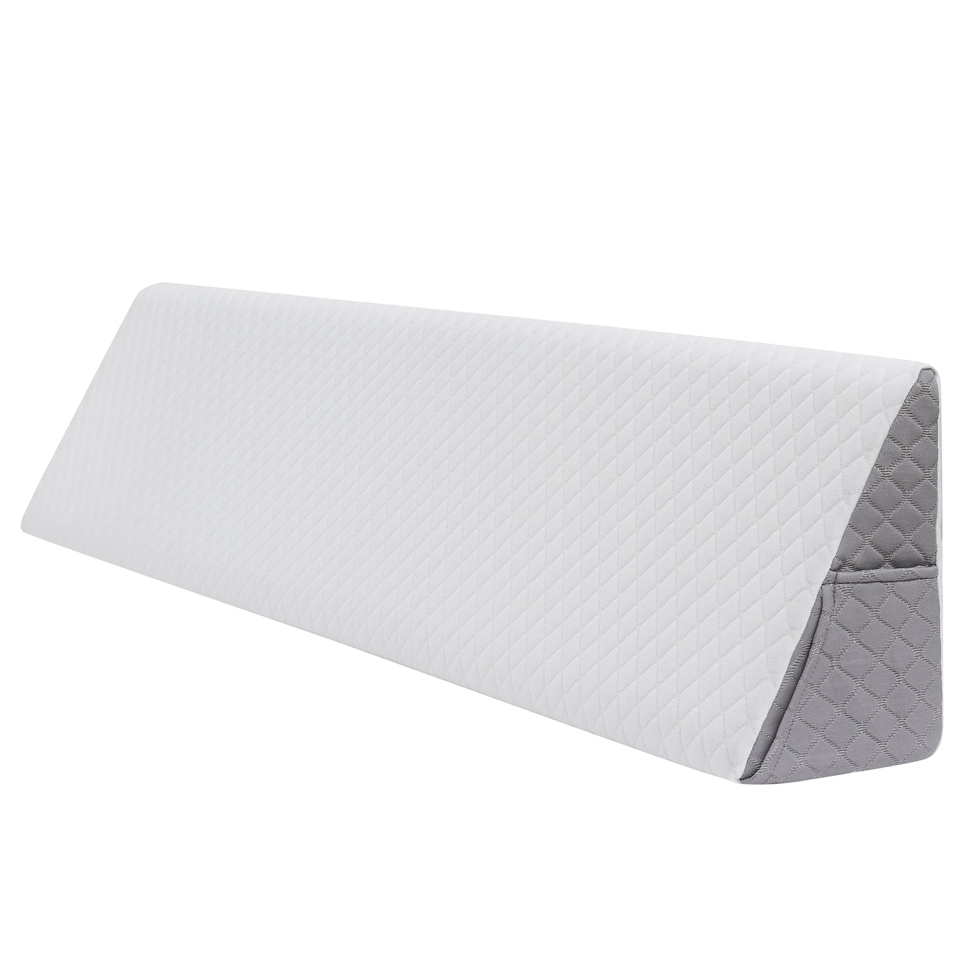 Bed Wedge Pillow for Headboard, Bed Gap Filler with Side Pockets