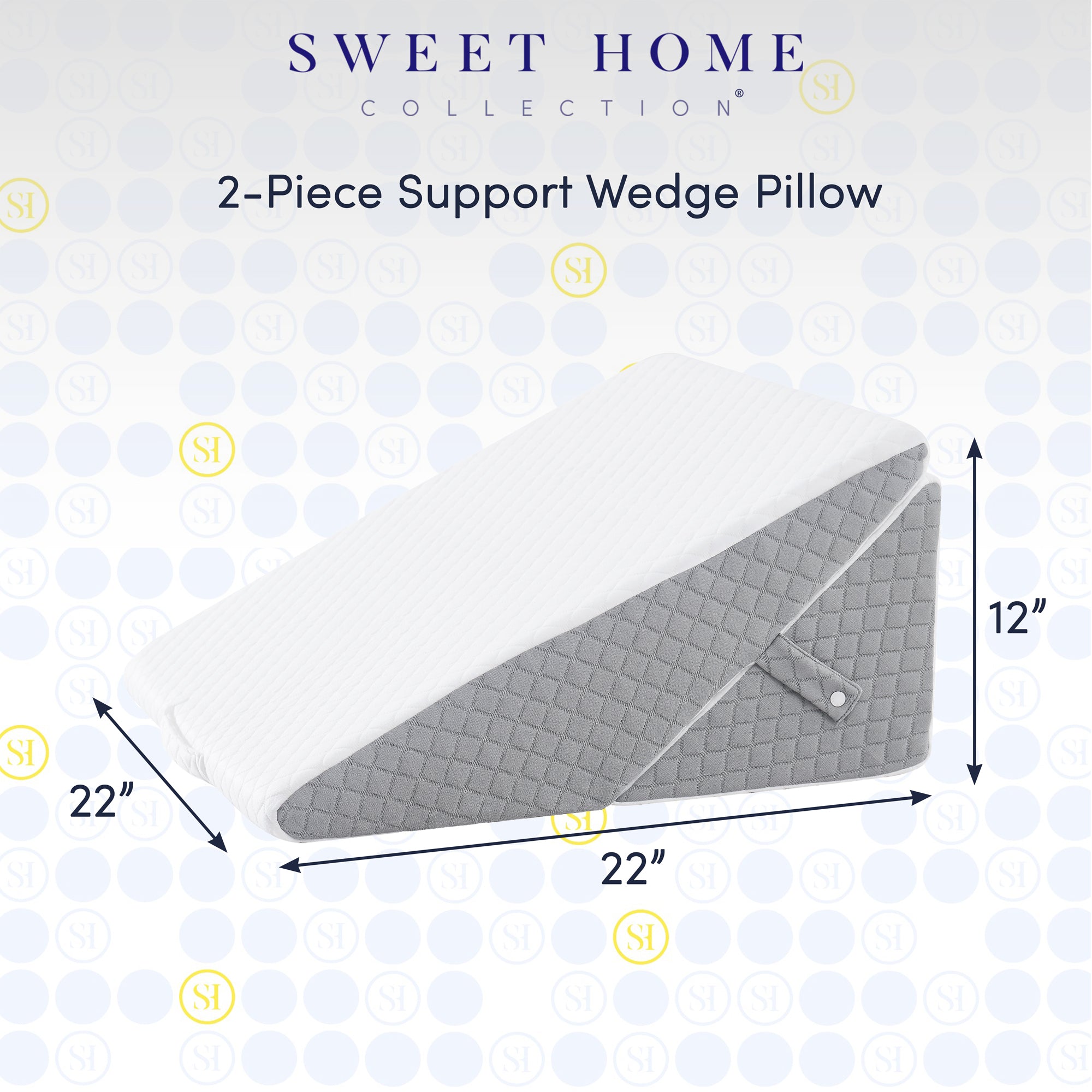 2-Piece Support Wedge Pillow Set with High Density Foam