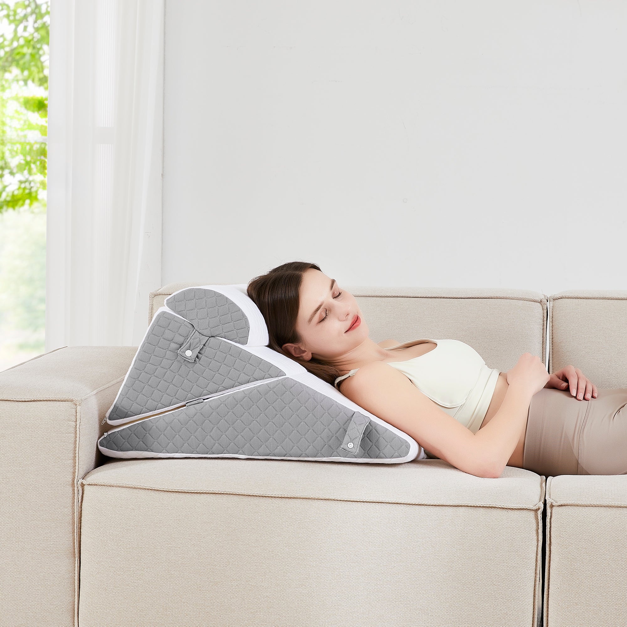 3-Piece Support Wedge Pillow Set with High Density Foam