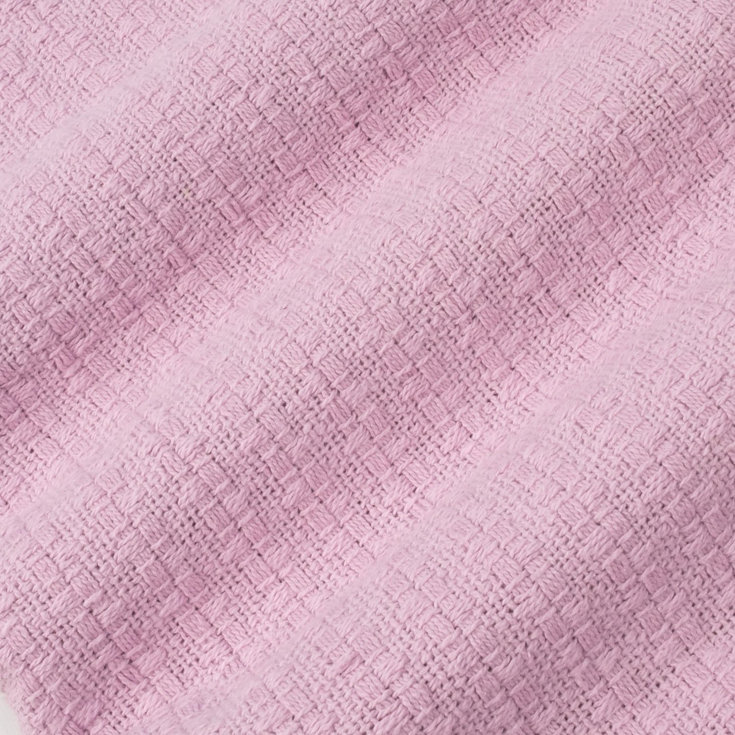 Basket Weave Cotton Blanket Pink - Fabric
