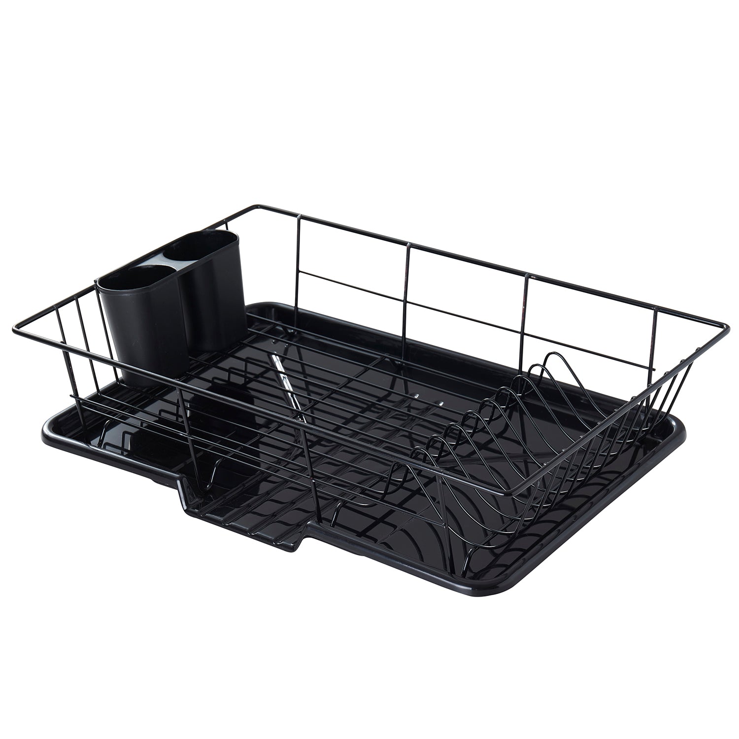 3-Piece Countertop Dish Drying Drainer Rack with Removable Utensil Holder and Drainboard