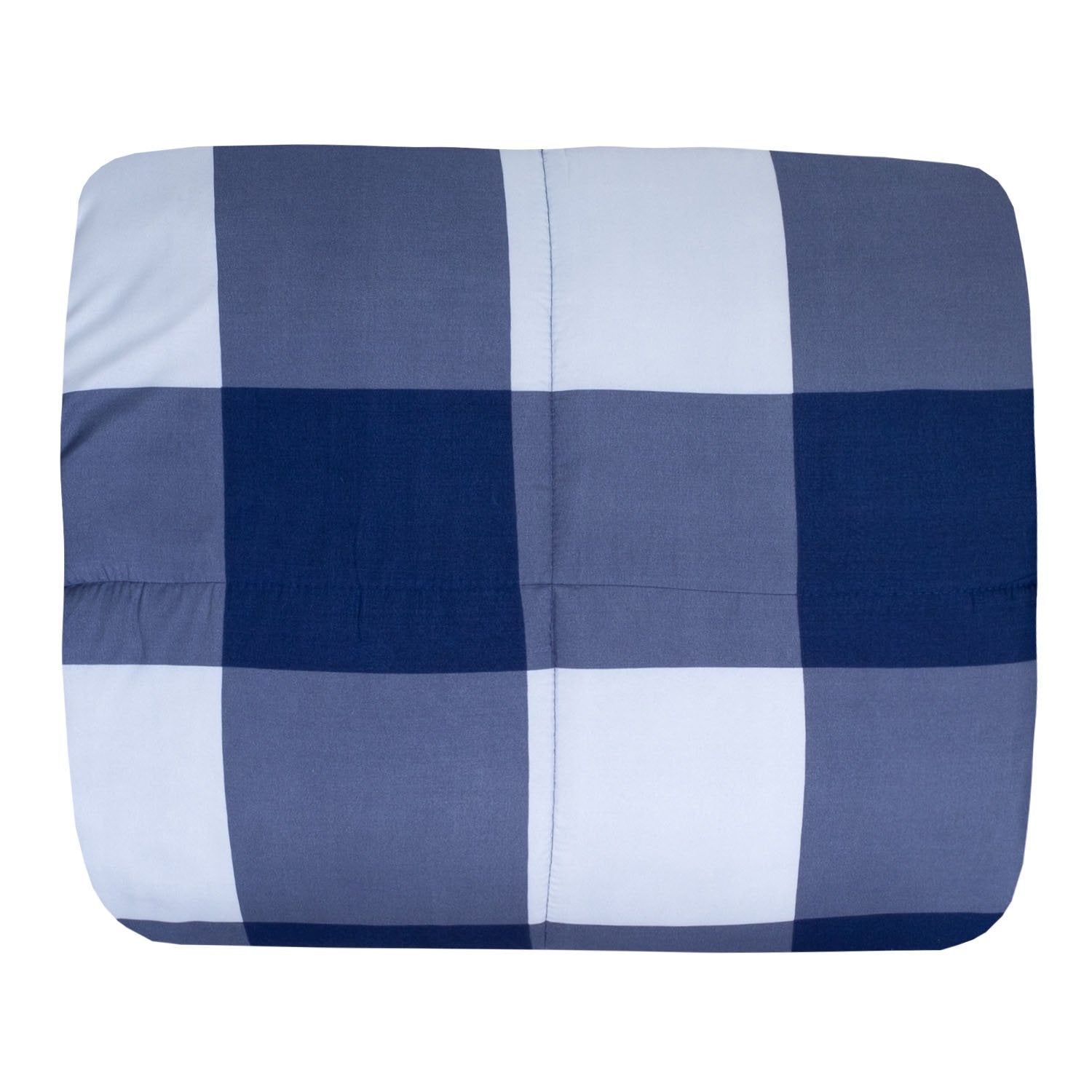 Buffalo Check 4-Piece Reversible Comforter Set Navy White - Folded