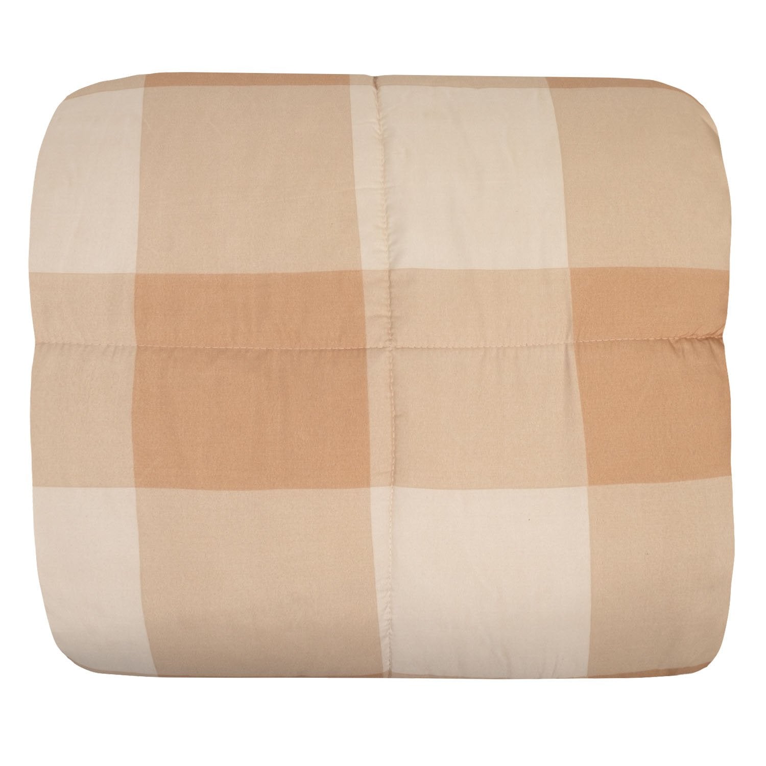 Buffalo Check 4-Piece Reversible Comforter Set Taupe White - Folded
