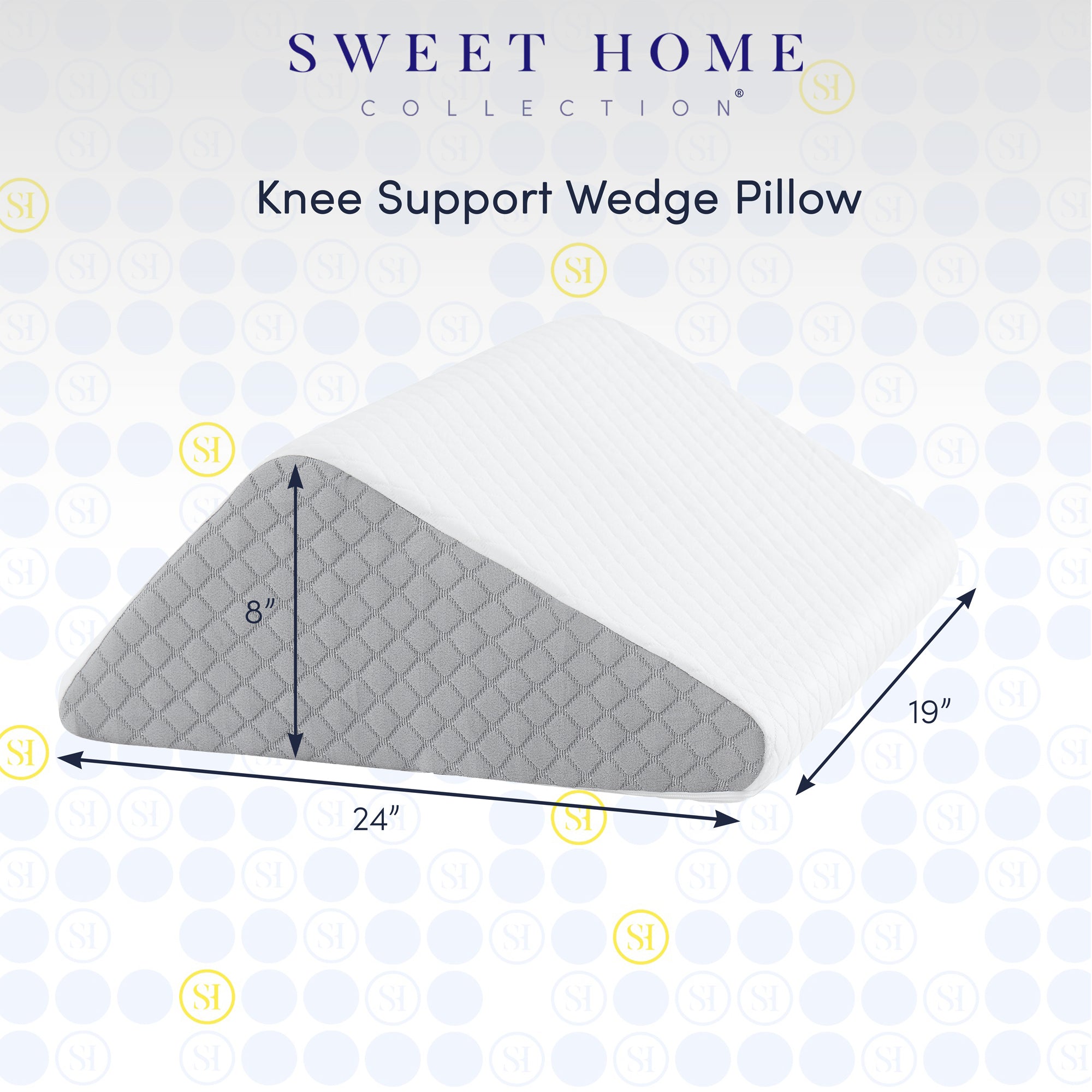 Knee Elevated Support Wedge Pillow with High Density Foam