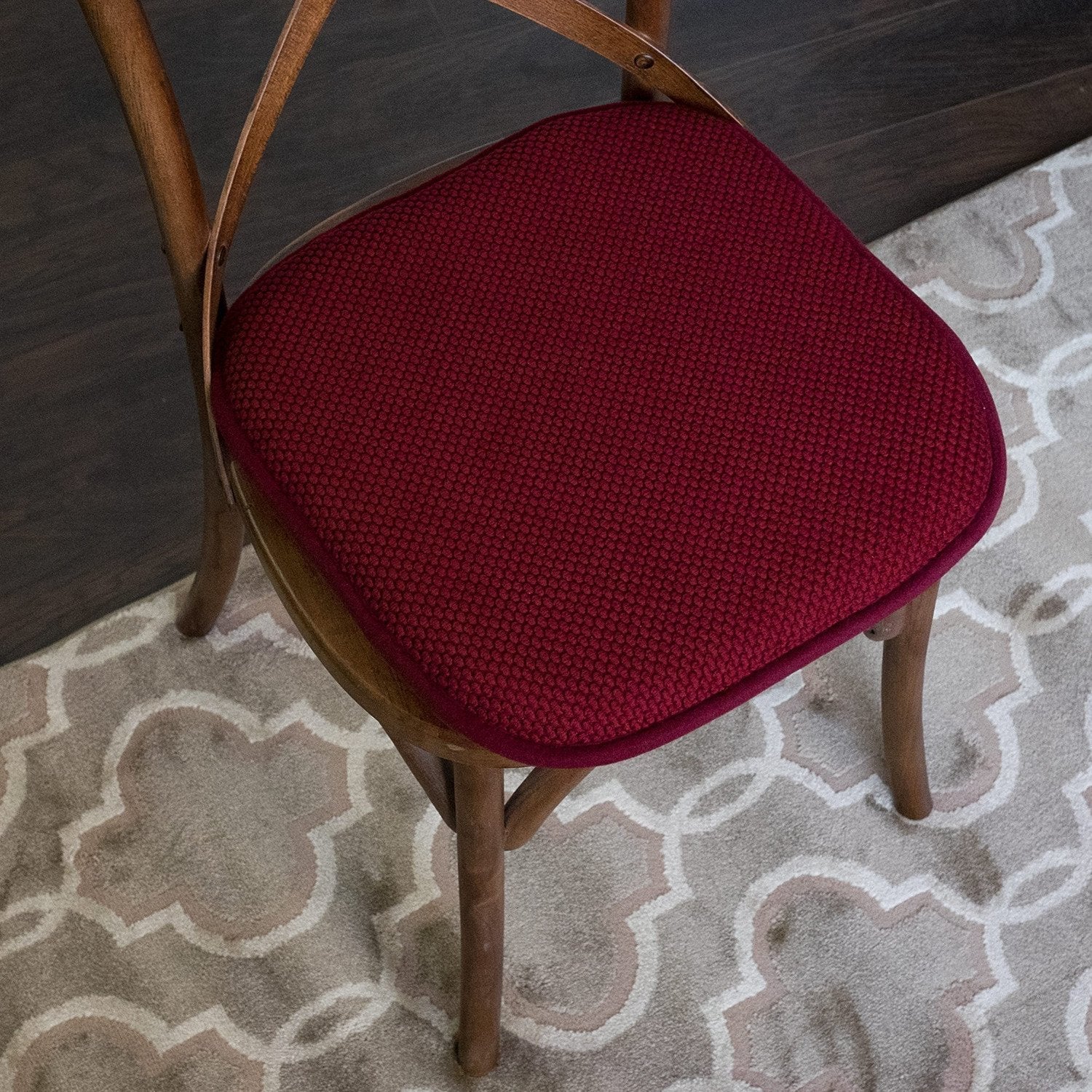 Honeycomb Chair Cushion Set Burgundy - Chair