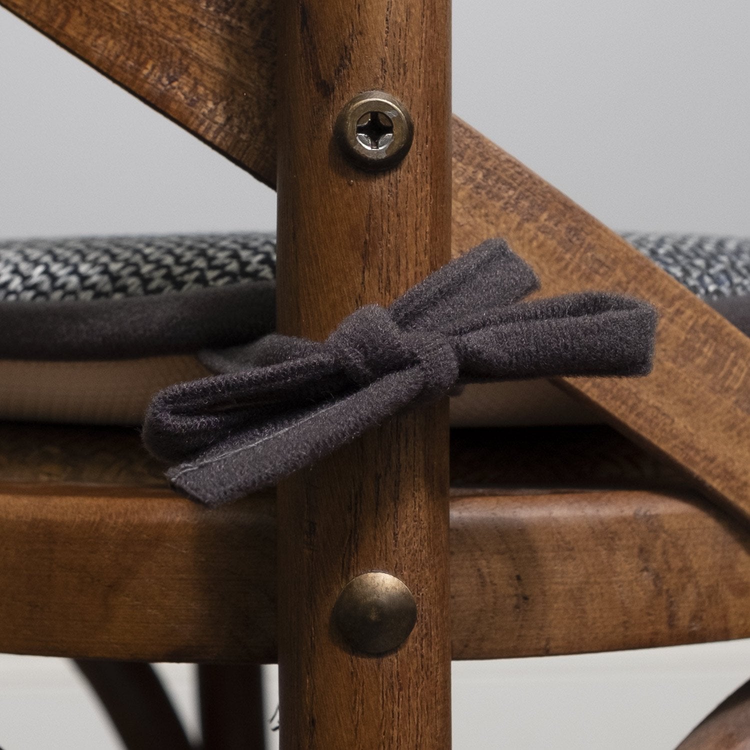 Cameron Chair Cushion Set with Ties Black Gray - Ties