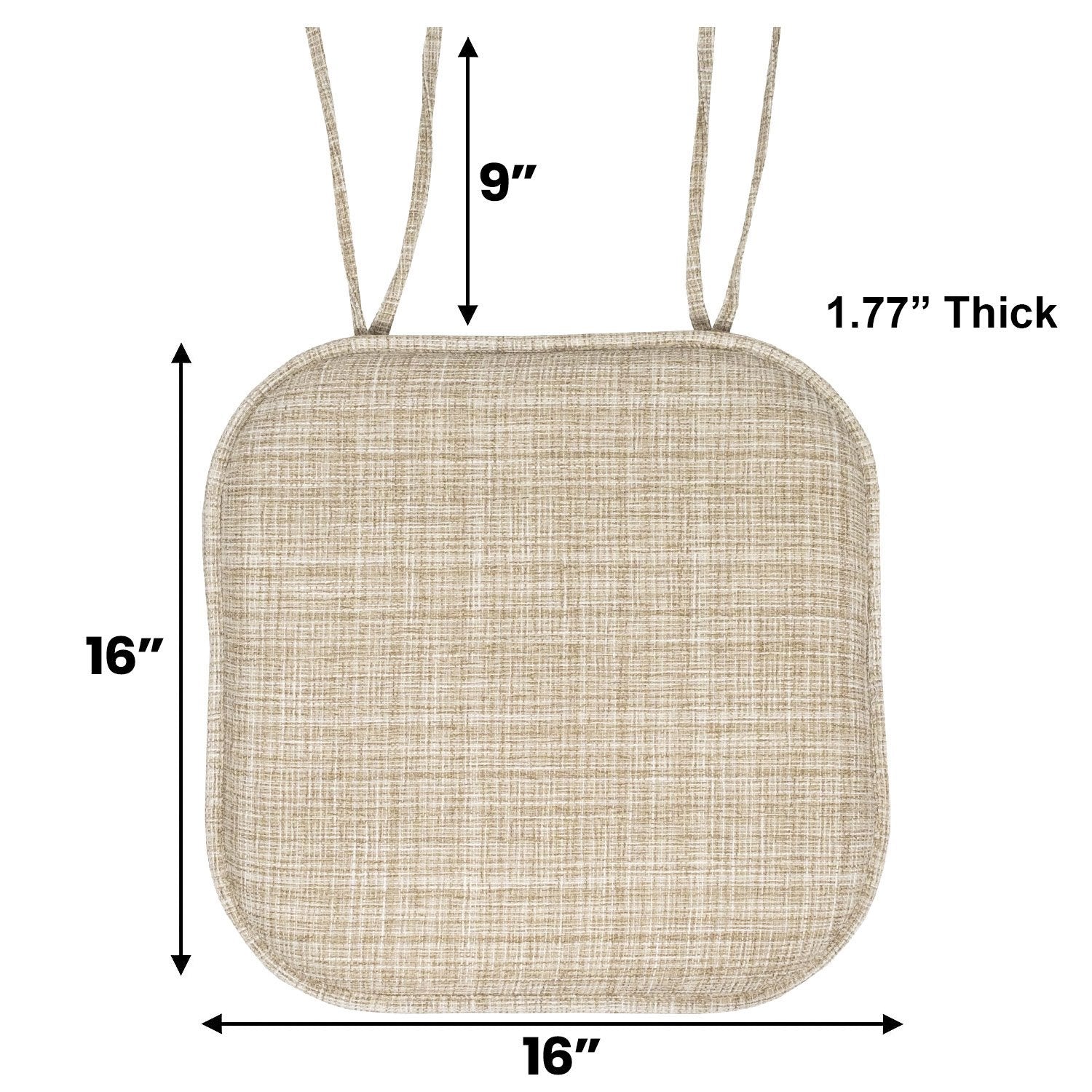 Aria Chair Cushion Set with Ties Multi Beige - Size