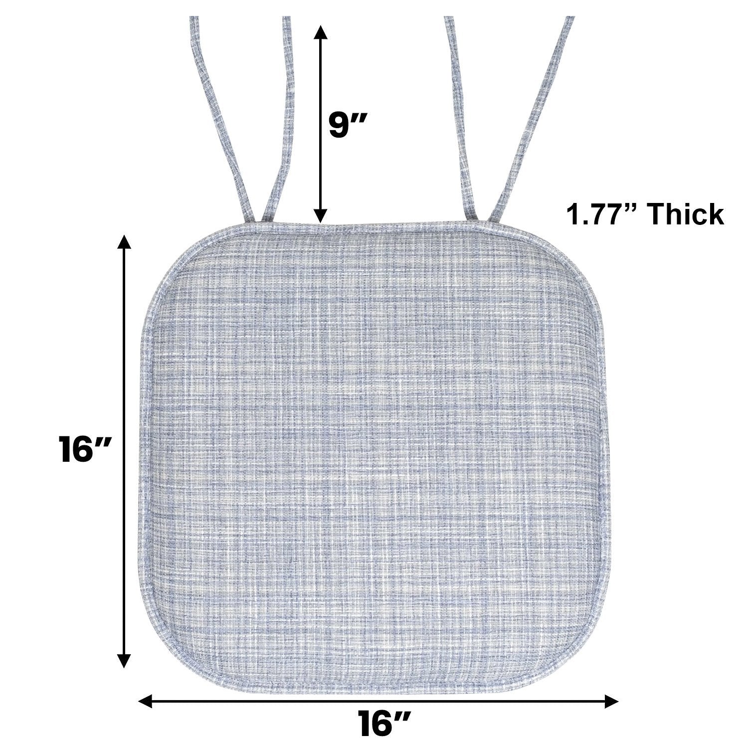 Aria Chair Cushion Set with Ties Silver Blue - Size