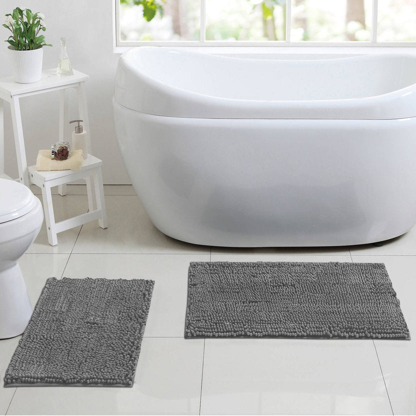Chenille Noodle Bathroom Mat Set Sweet Home Collection