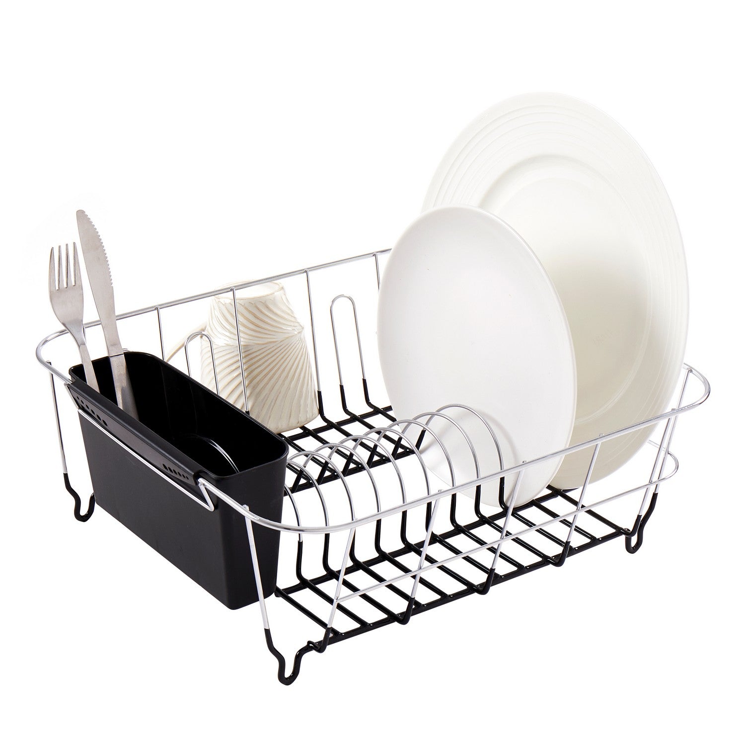 Chrome Plated 2-Piece Compact/Small Dish Drainer Set