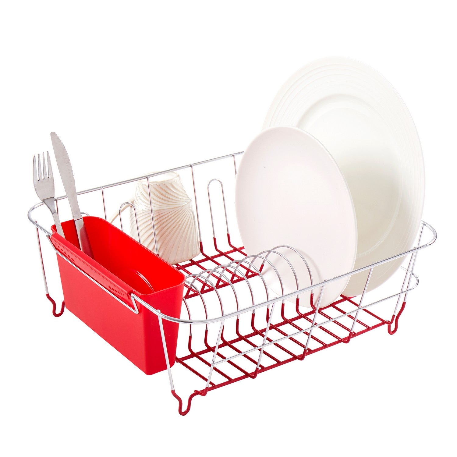 Chrome Plated 2-Piece Compact/Small Dish Drainer Set