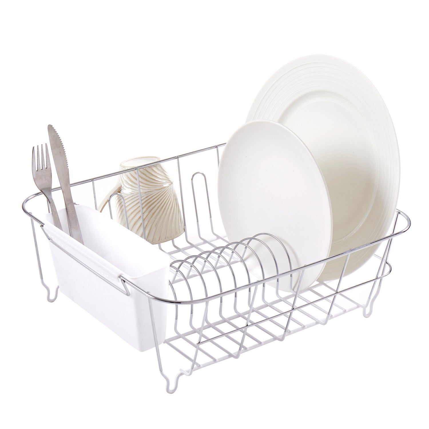 Chrome Plated Dish Drainer Set Sweet Home Collection