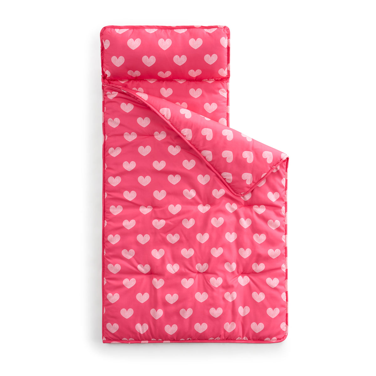 Hearts Sleeping Bag/Nap Mat for Kids with Removable Pillow, 20"x50"