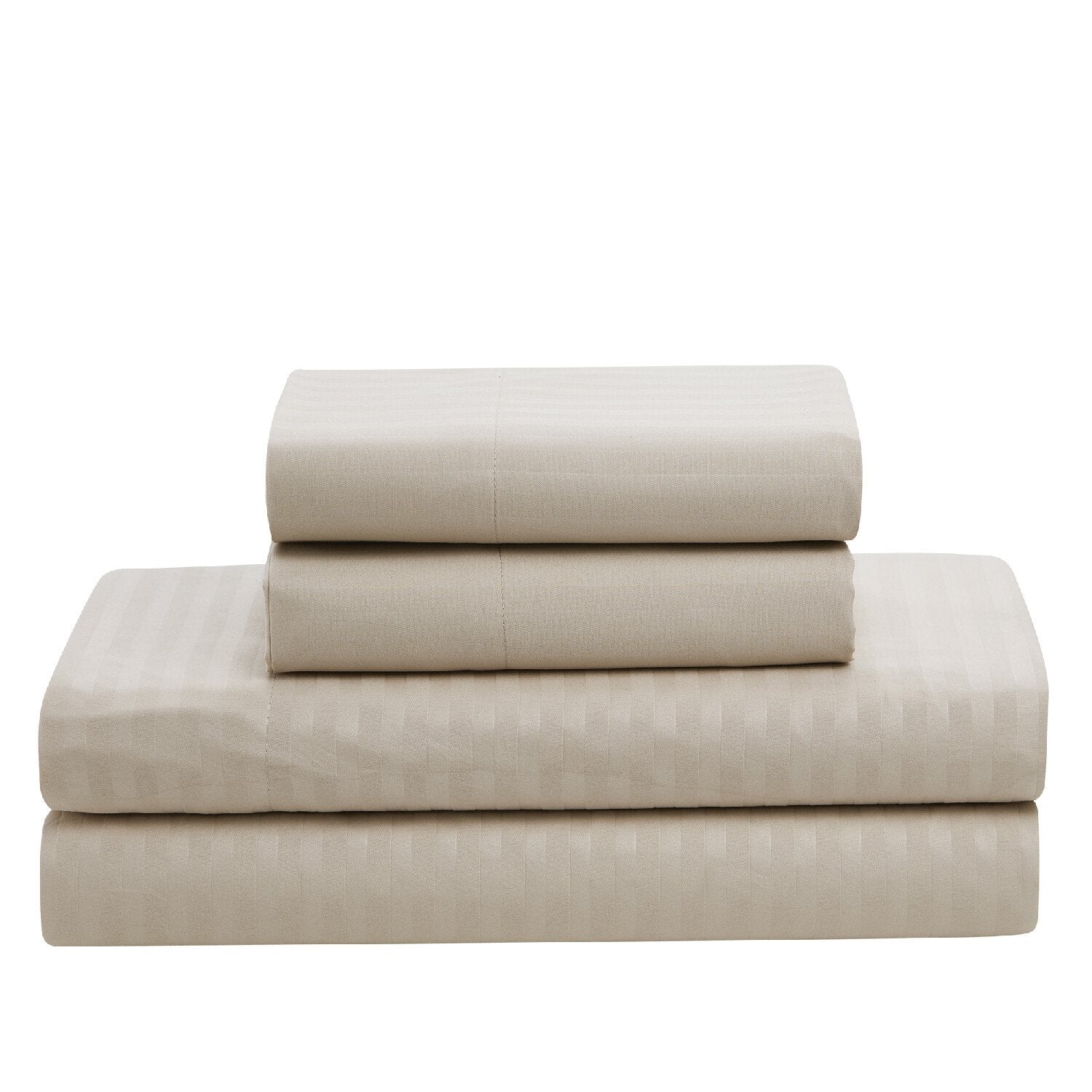 Dobby Stripe 8-Piece Bed In A Bag Comforter Set Beige - Sheets