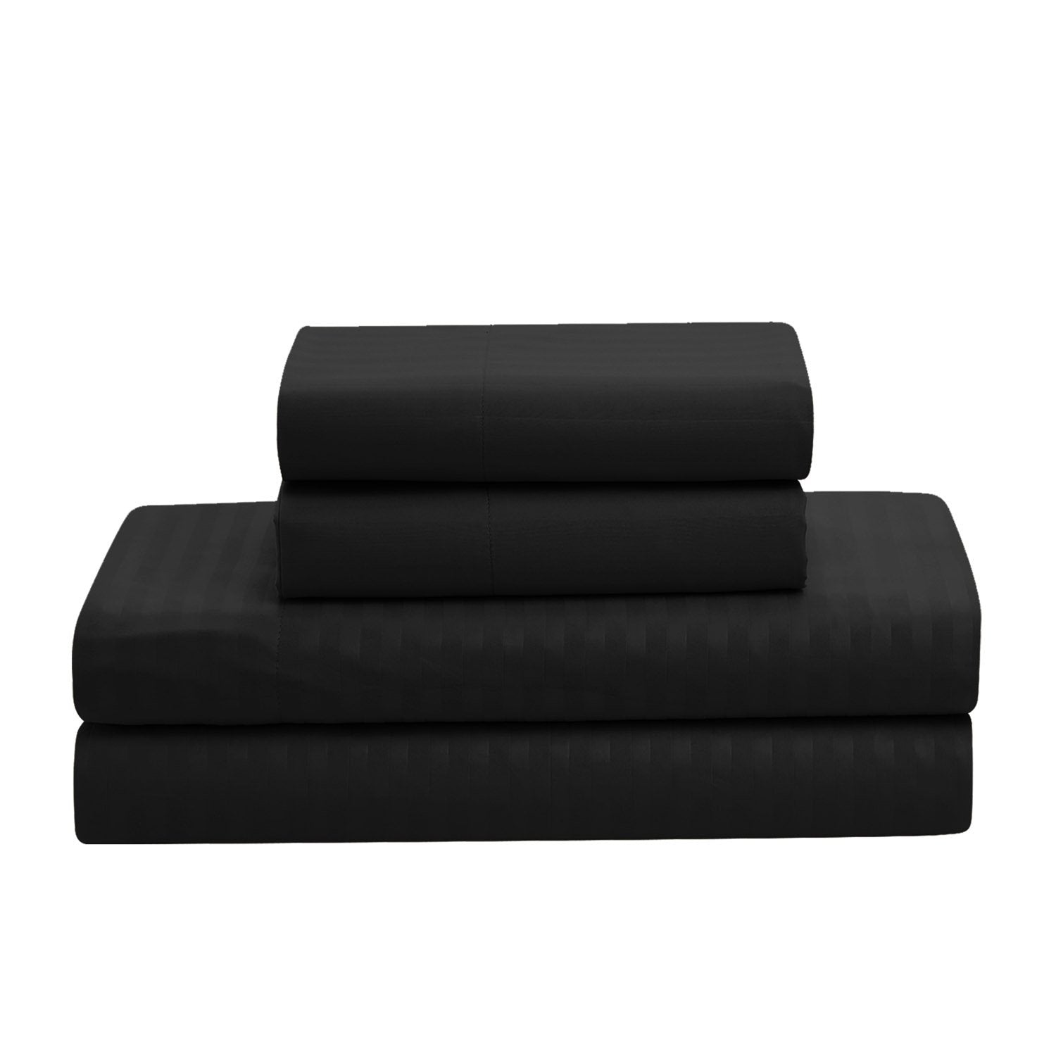 Dobby Stripe 8-Piece Bed In A Bag Comforter Set Black - Sheets