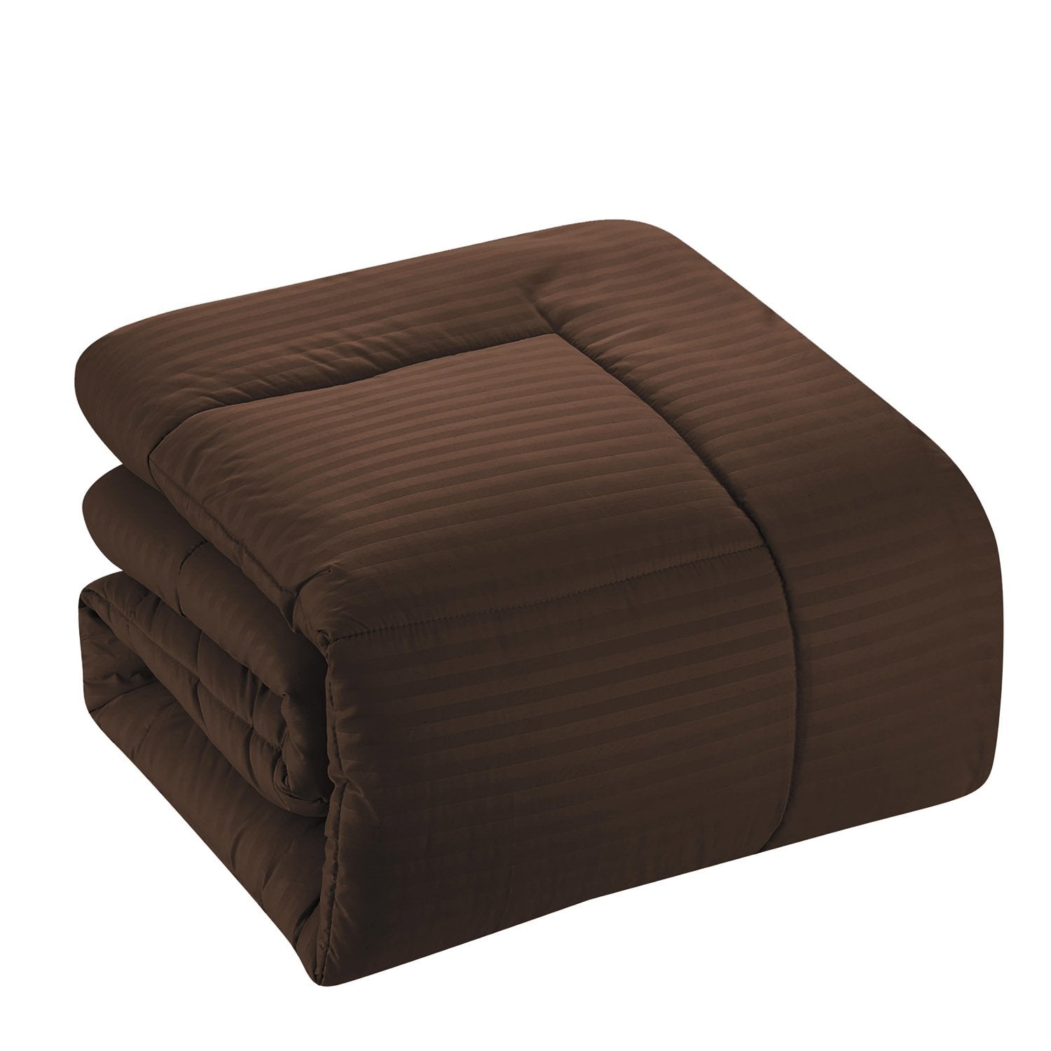 Dobby Stripe 8-Piece Bed In A Bag Comforter Set Chocolate - Comforter