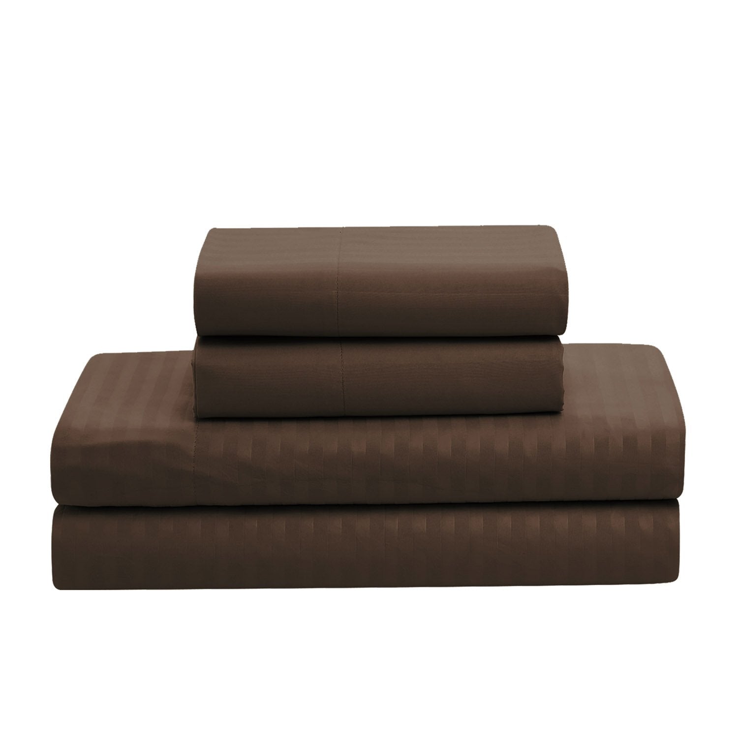 Dobby Stripe 8-Piece Bed In A Bag Comforter Set Chocolate - Sheets