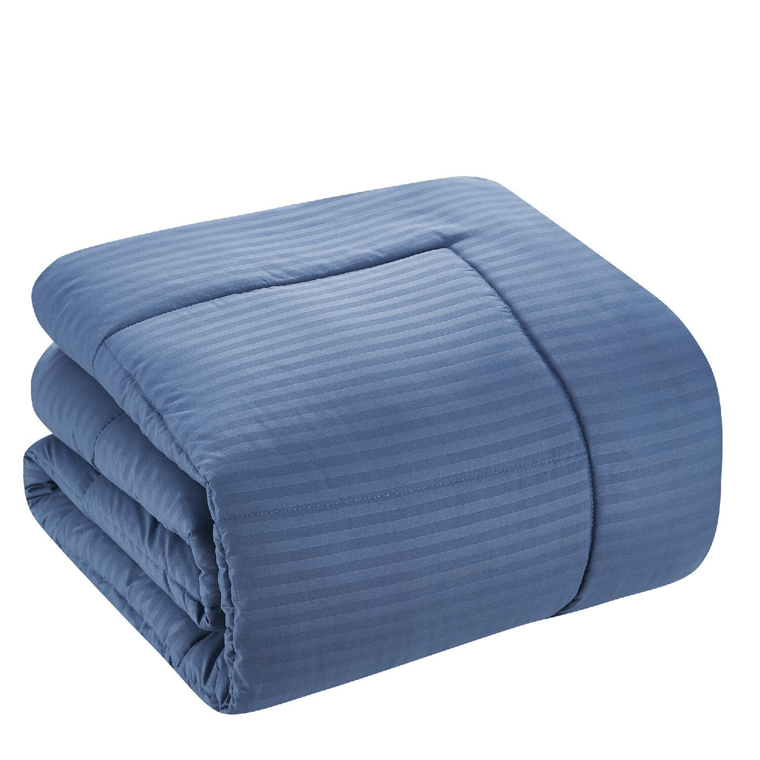 Dobby Stripe 8-Piece Bed In A Bag Comforter Set Denim - Comforter