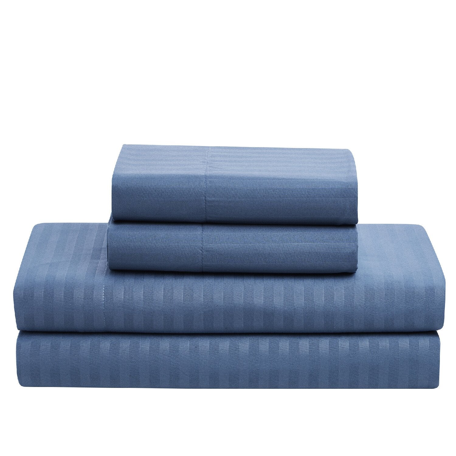 Dobby Stripe 8-Piece Bed In A Bag Comforter Set Denim - Sheets