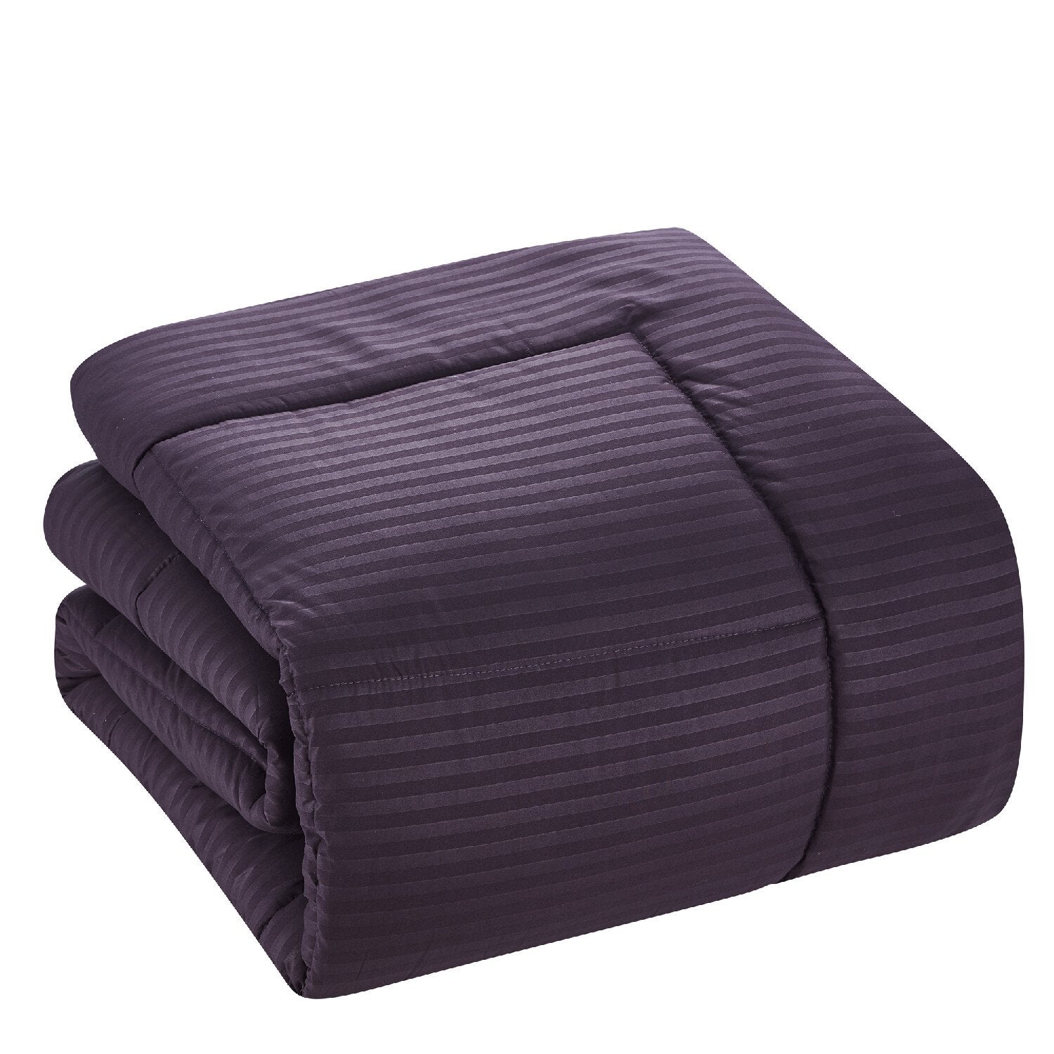 Dobby Stripe 8-Piece Bed In A Bag Comforter Set Eggplant - Comforter