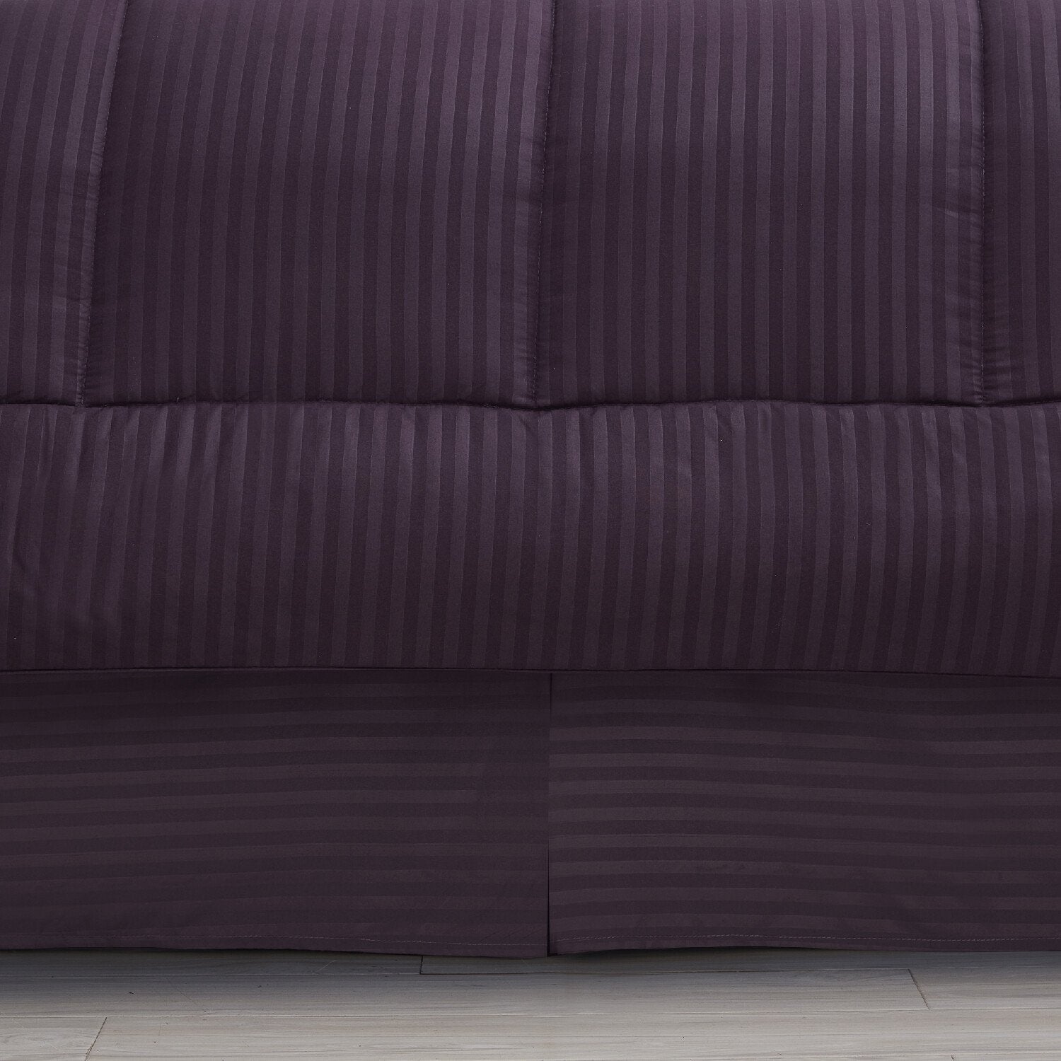 Dobby Stripe 8-Piece Bed In A Bag Comforter Set Eggplant - Bedskirt
