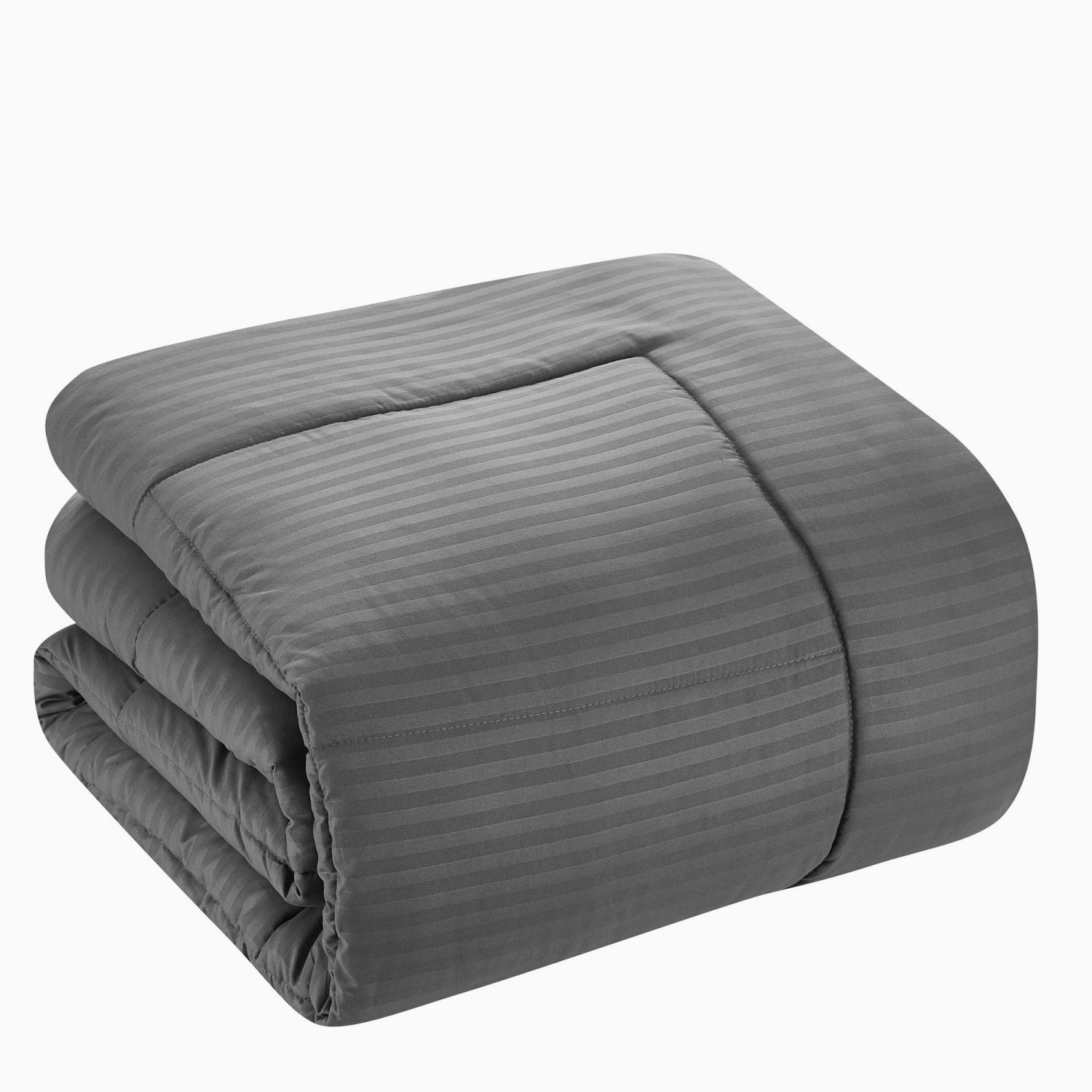 Dobby Stripe 8-Piece Bed In A Bag Comforter Set Gray - Comforter