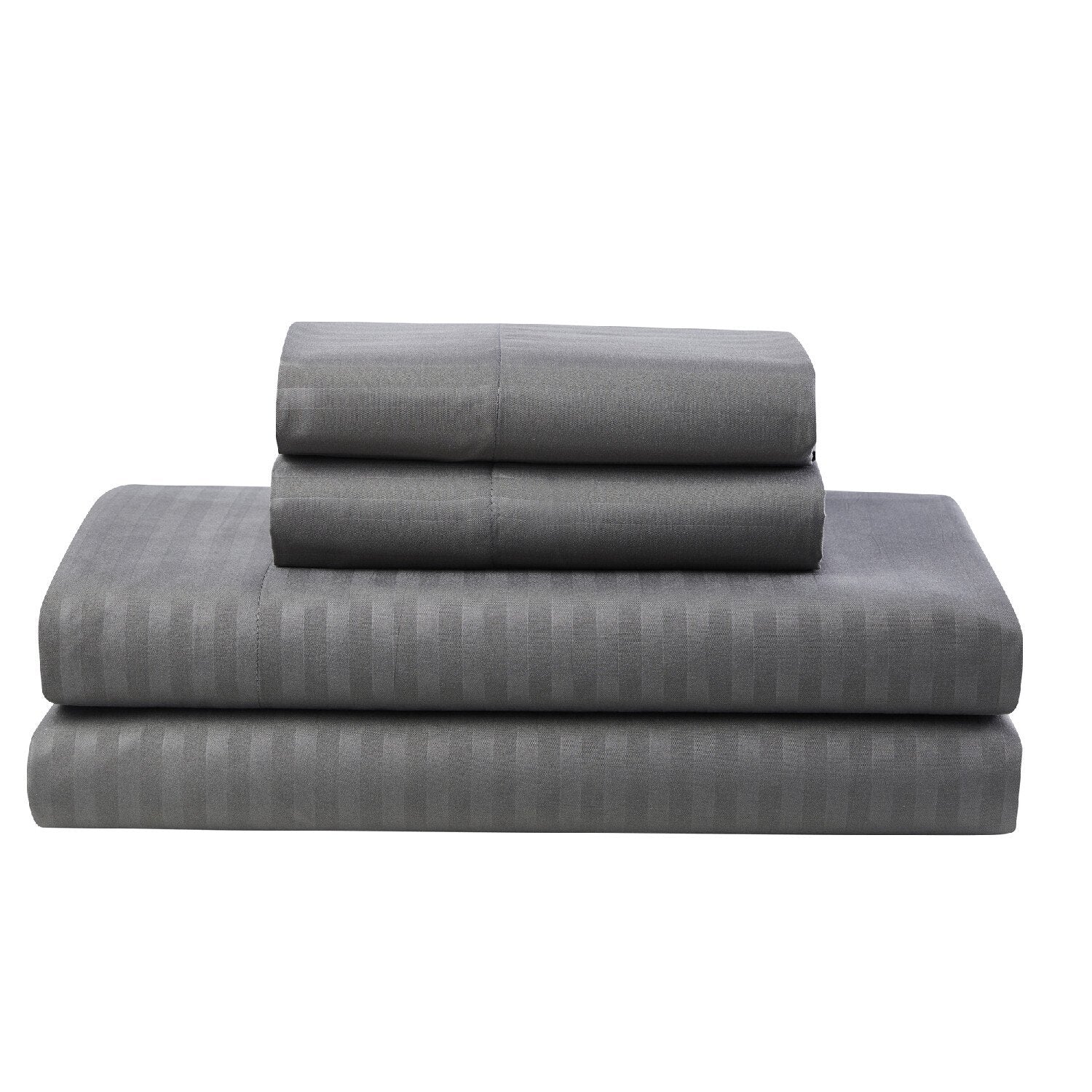 Dobby Stripe 8-Piece Bed In A Bag Comforter Set Gray - Sheets
