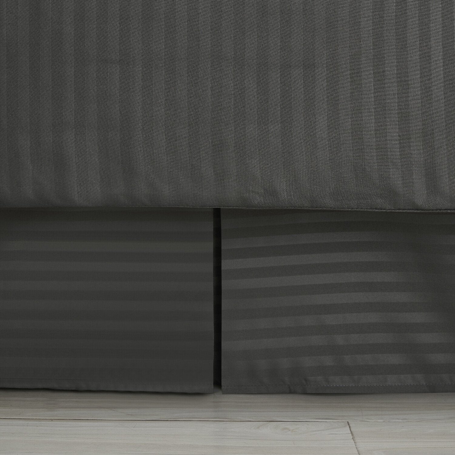 Dobby Stripe 8-Piece Bed In A Bag Comforter Set Gray - Bedskirt