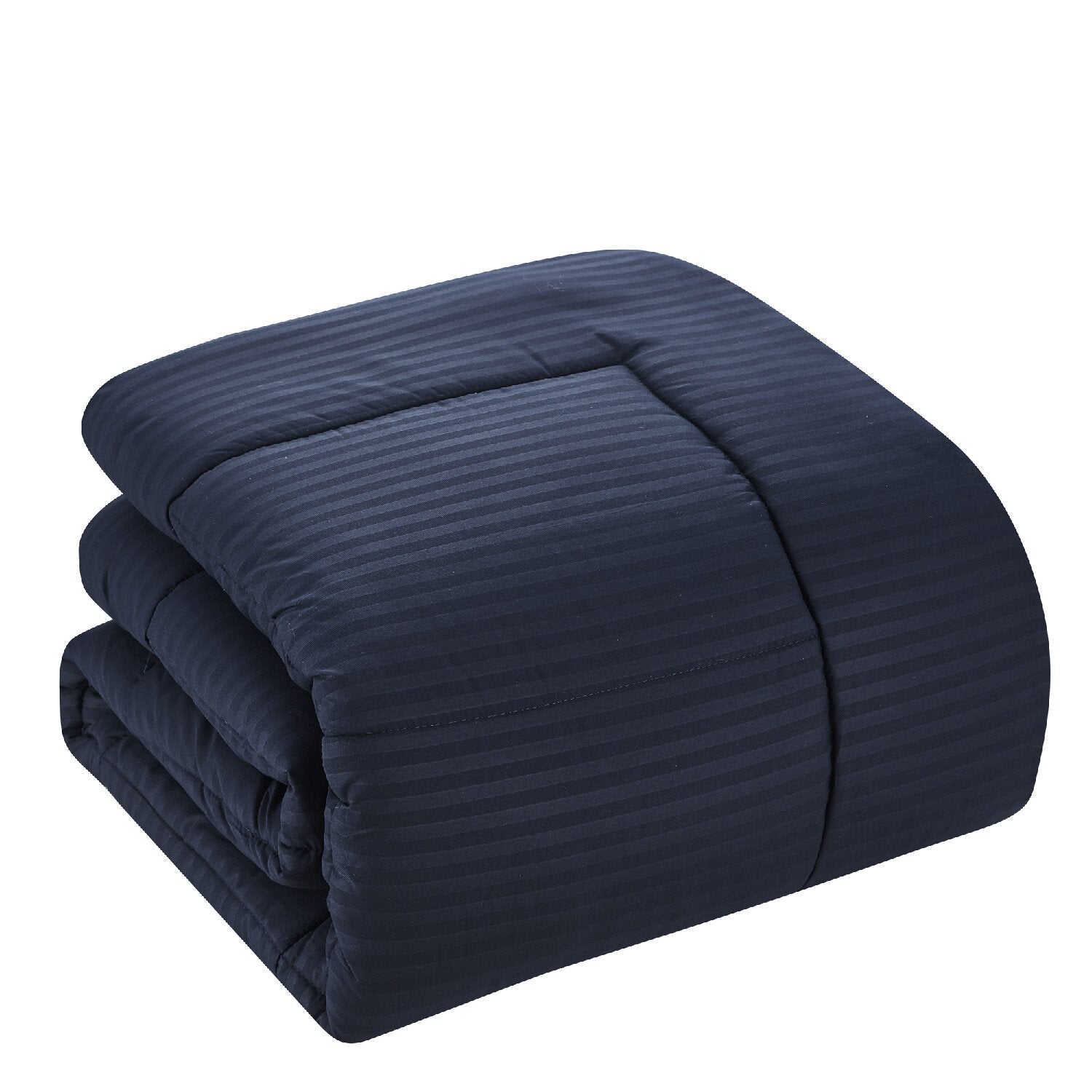 Dobby Stripe 8-Piece Bed In A Bag Comforter Set Navy - Comforter