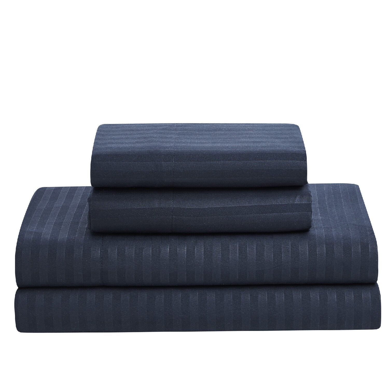 Dobby Stripe 8-Piece Bed In A Bag Comforter Set Navy - Sheets