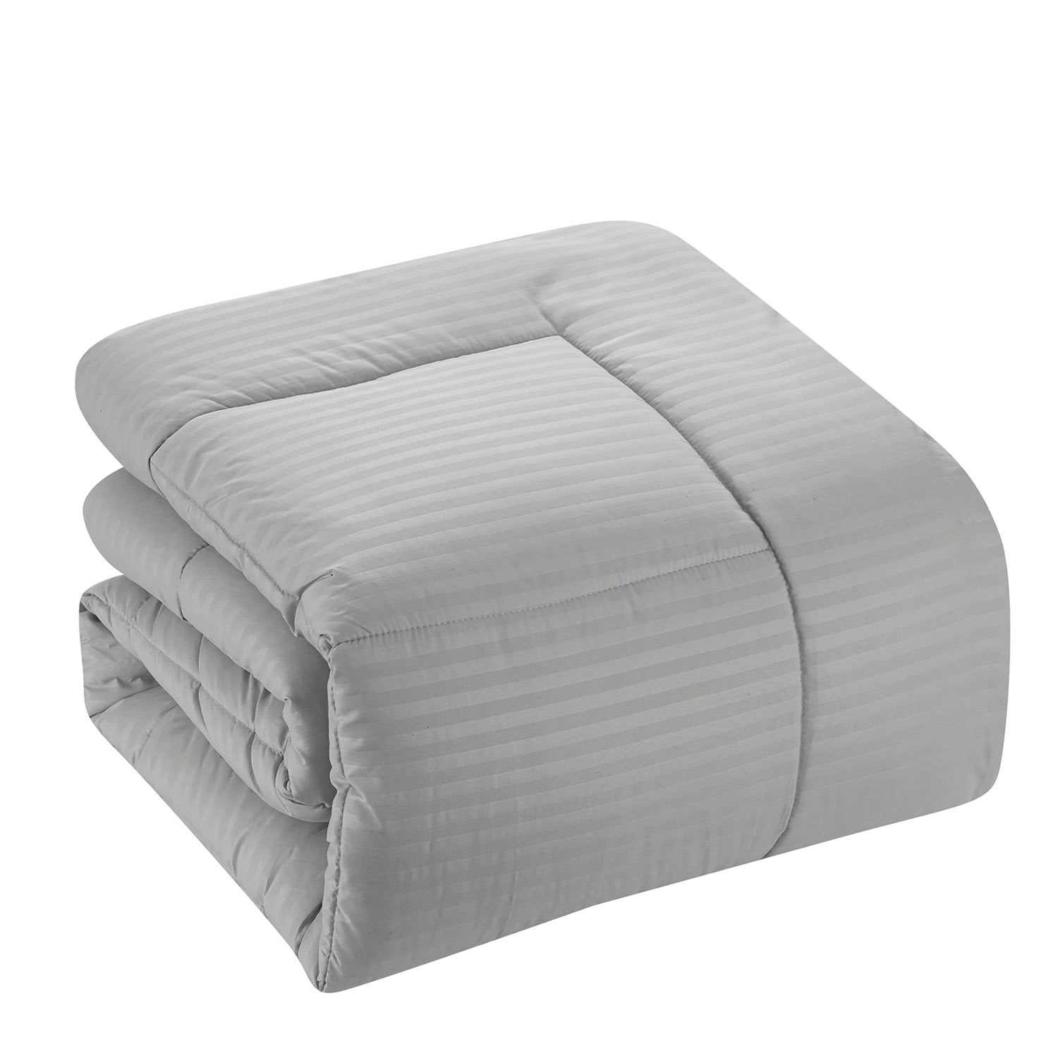 Dobby Stripe 8-Piece Bed In A Bag Comforter Set Silver - Comforter
