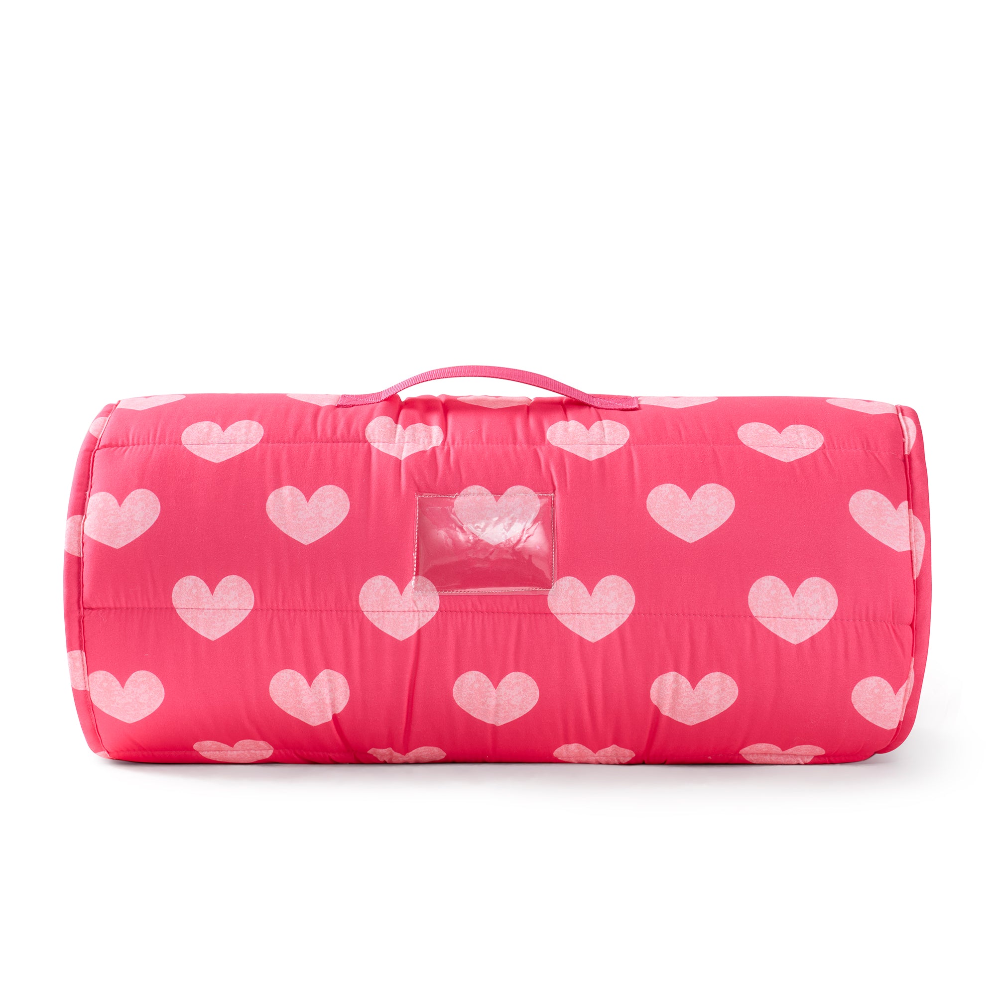 Hearts Sleeping Bag/Nap Mat for Kids with Removable Pillow, 20"x50"