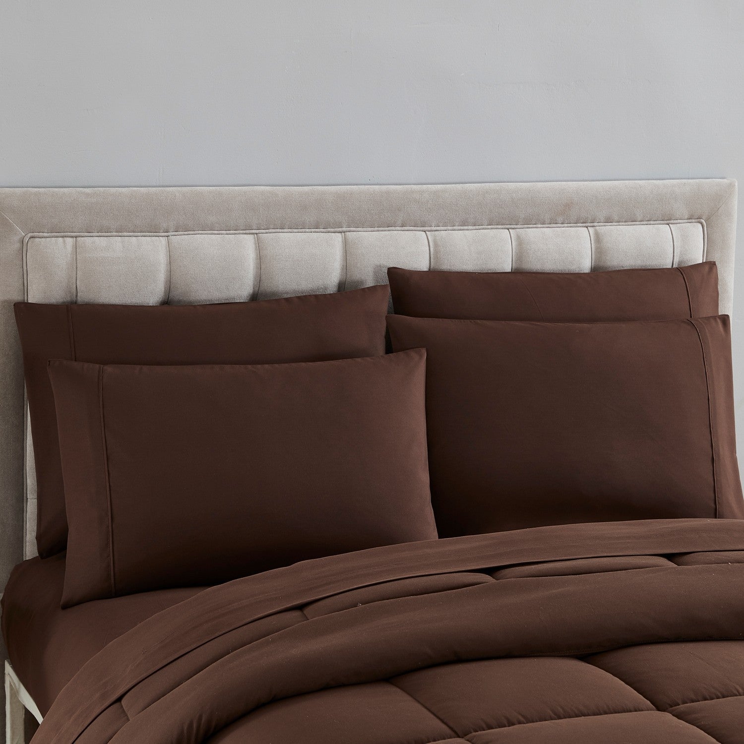 Essential 7-Piece Bed in a Bag Set Chocolate - Shams