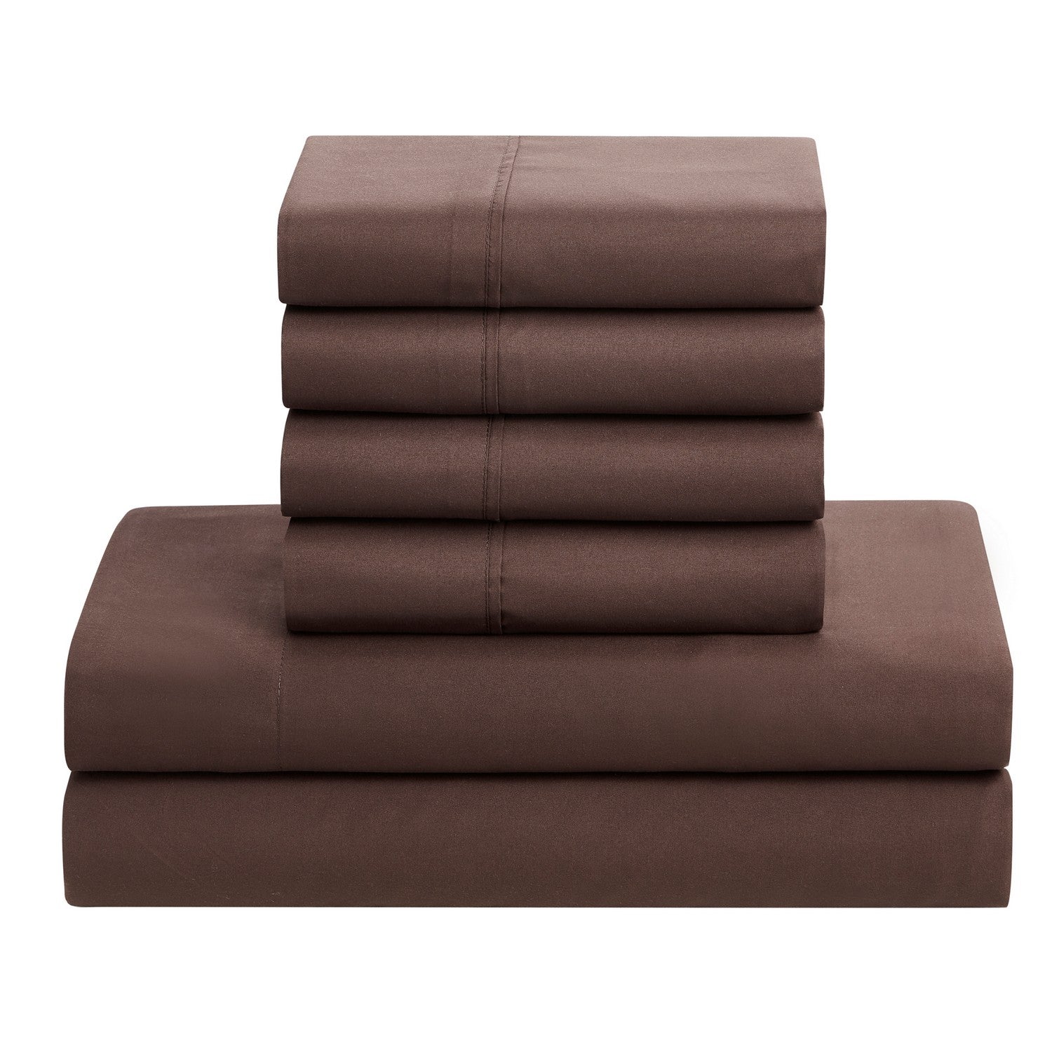 Essential 7-Piece Bed in a Bag Set Chocolate - Folded Sheets