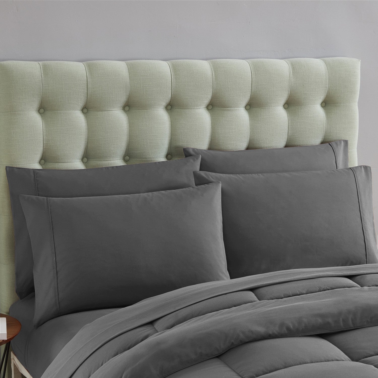 Essential 7-Piece Bed in a Bag Set Gray - Shams