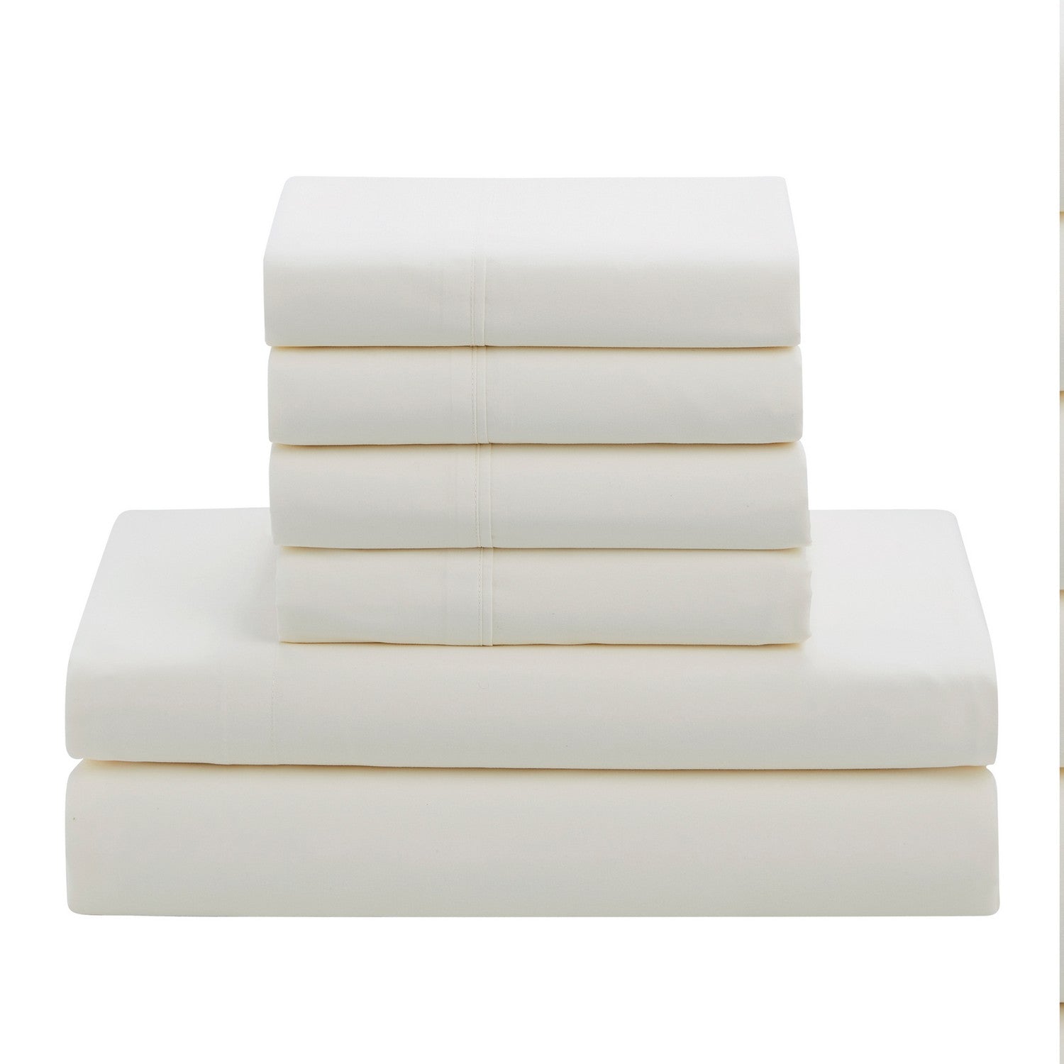 Essential 7-Piece Bed in a Bag Set Ivory - Folded Sheets