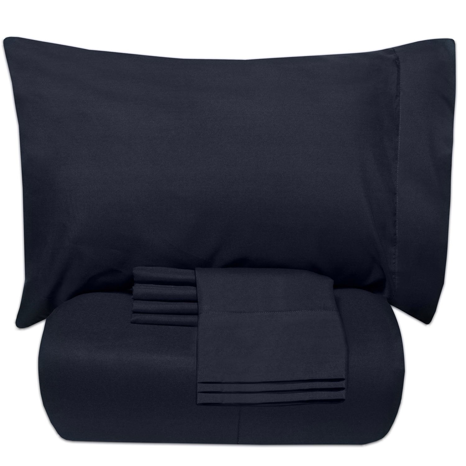 Essential 7-Piece Bed in a Bag Set Navy - Folded