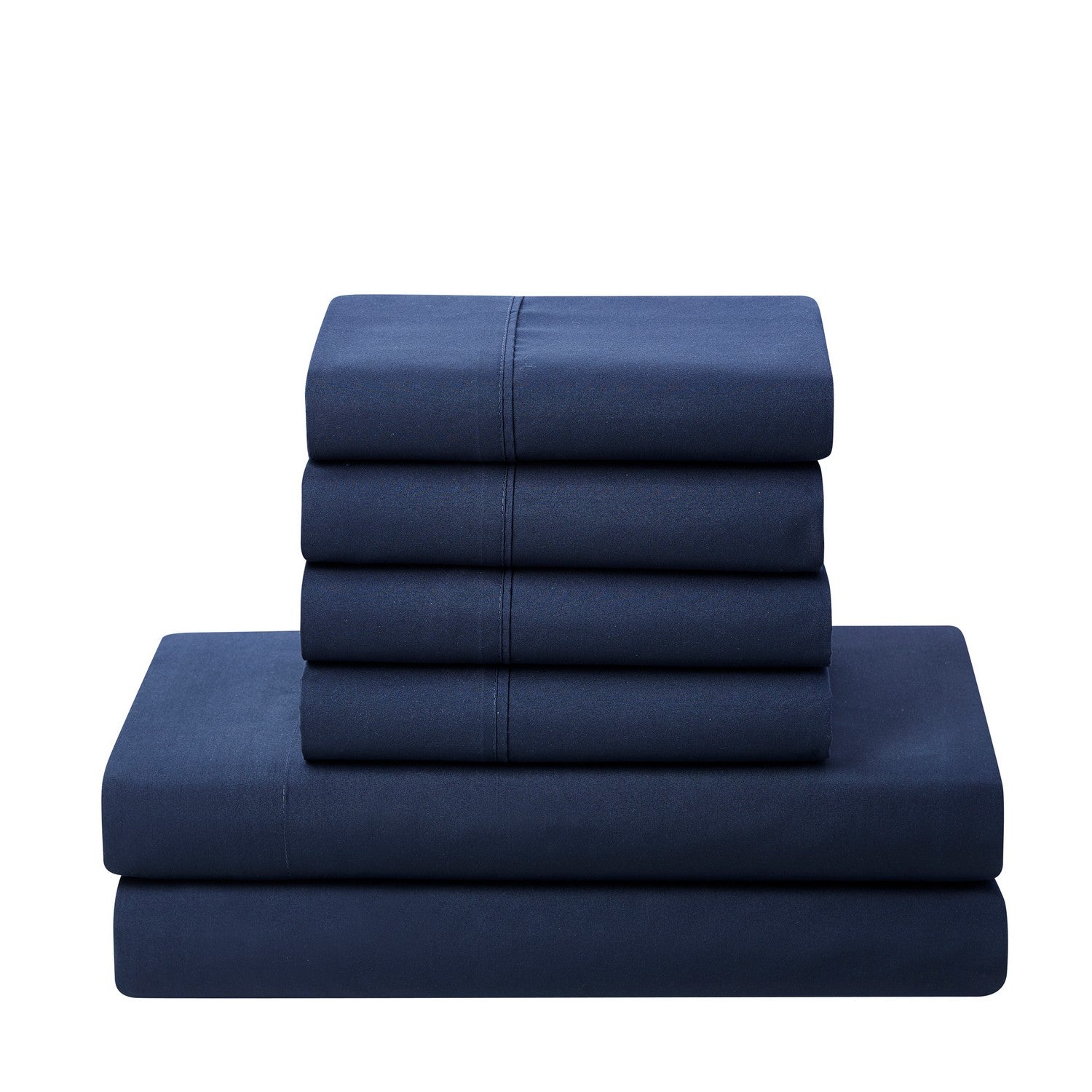 Essential 7-Piece Bed in a Bag Set Navy - Folded Sheets