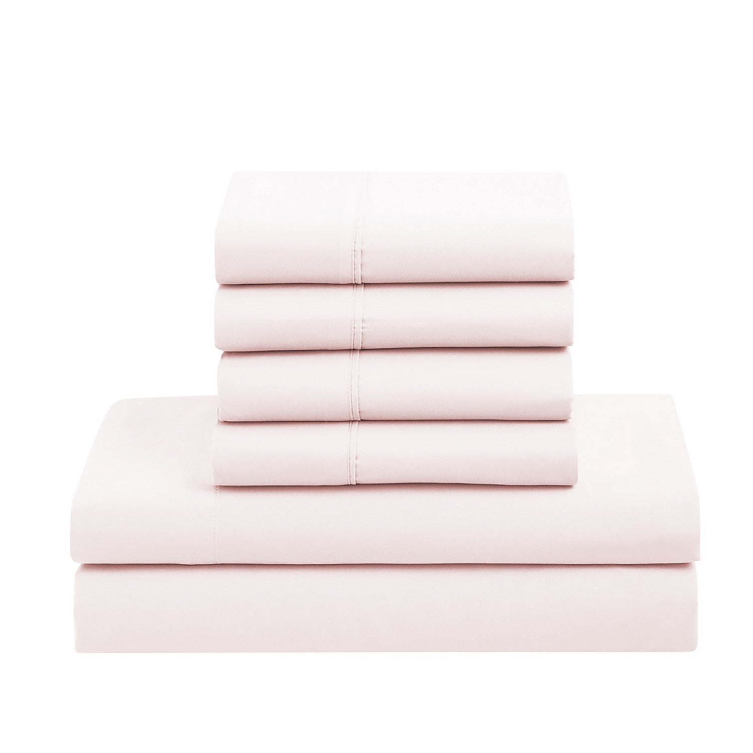 Essential 7-Piece Bed in a Bag Set Pale Pink - Folded Sheets