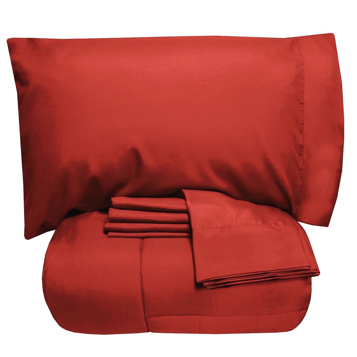 Essential 7-Piece Bed in a Bag Set Red - Folded